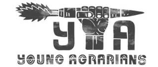 Logo with a clenched fist holding a carrot, text reading 'The Youth Young Agrarians.'
