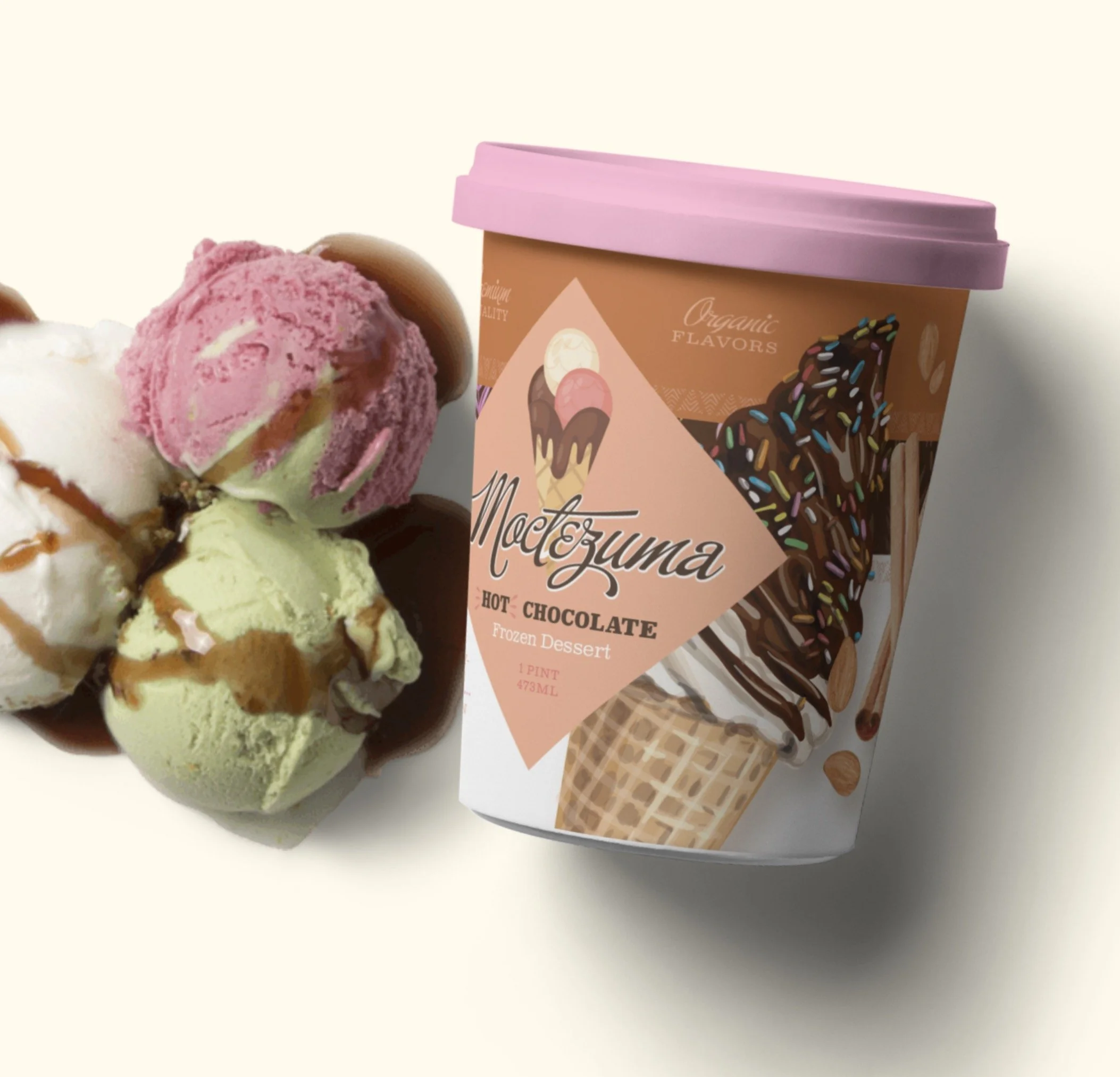 Custom packaging designer for frozen dessert and ice cream packaging pint design