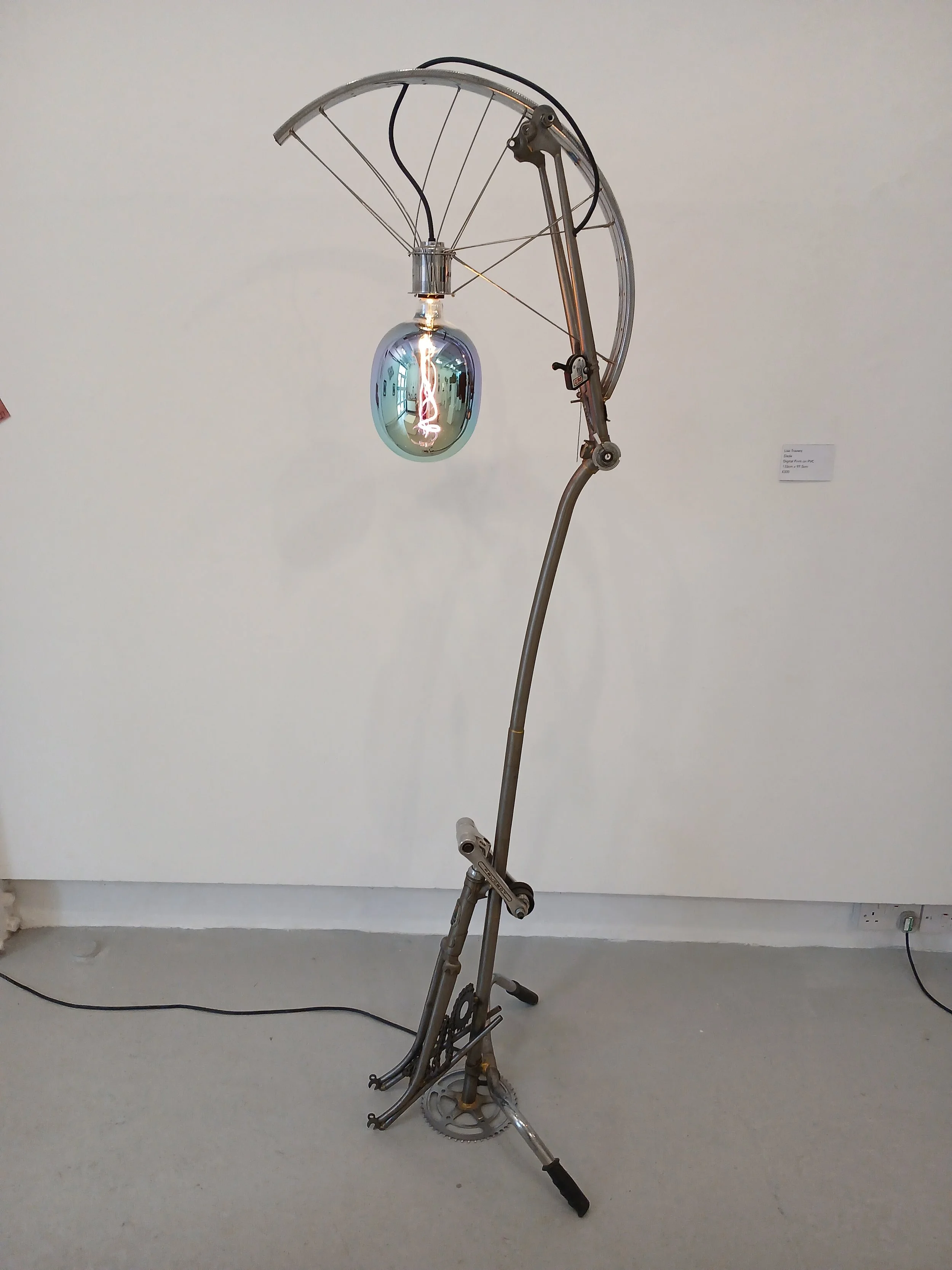 Reconstructed bicycle lamp, all parts came from an old classic lady's bicycle