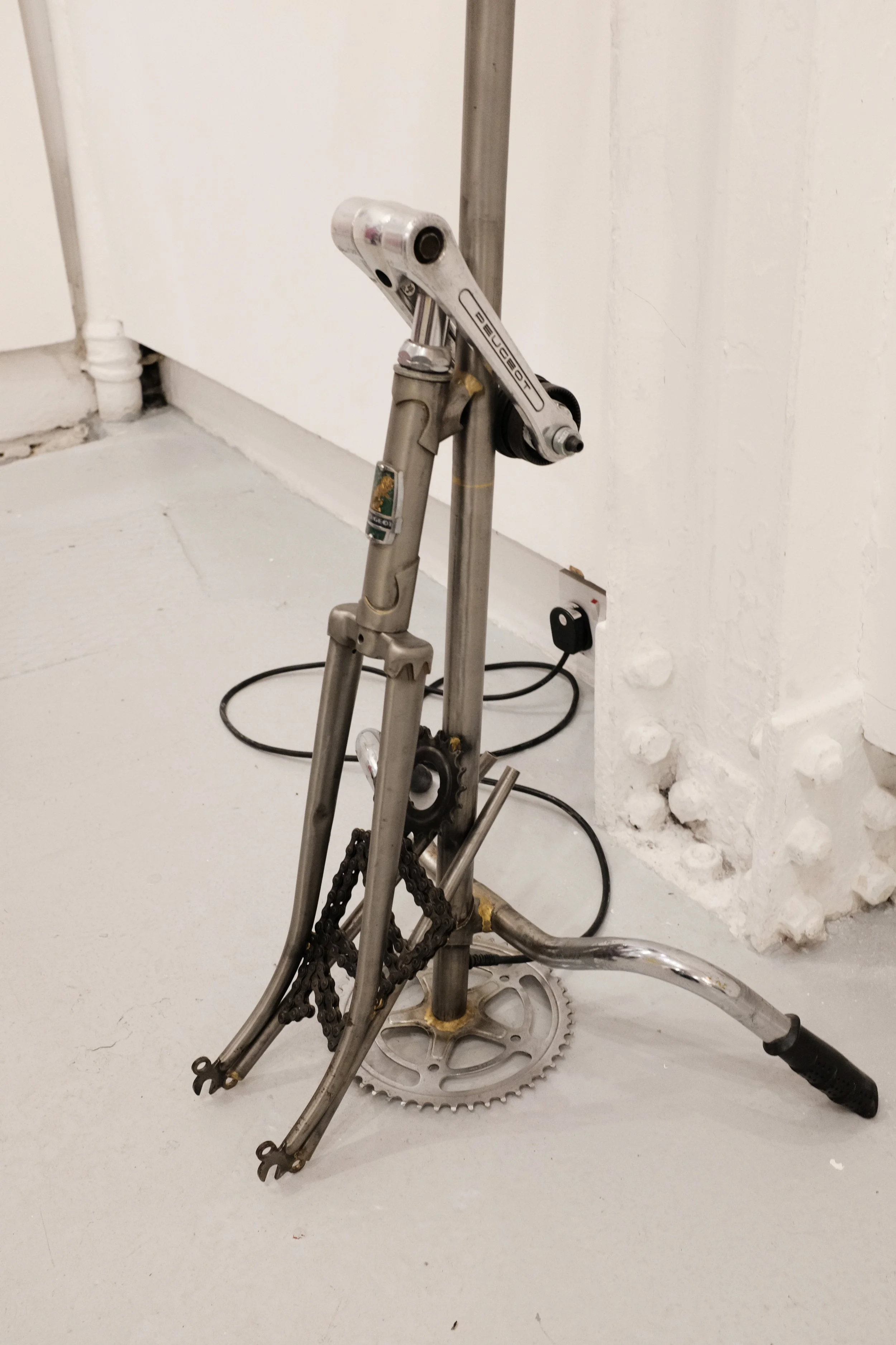 detail of the whole reconstructed bicycle lamp