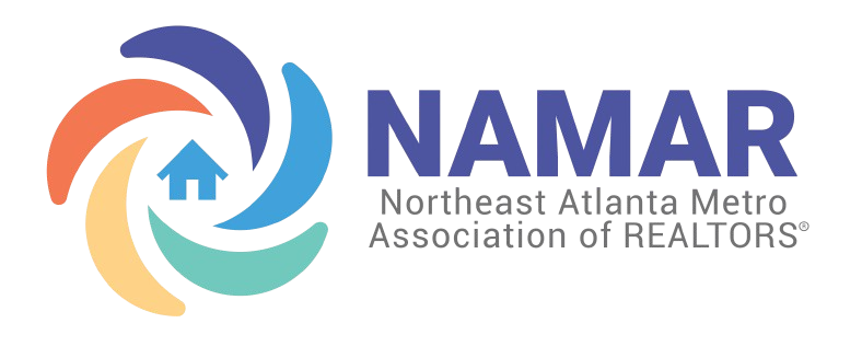 NAMAR logo with colorful abstract swirl and text