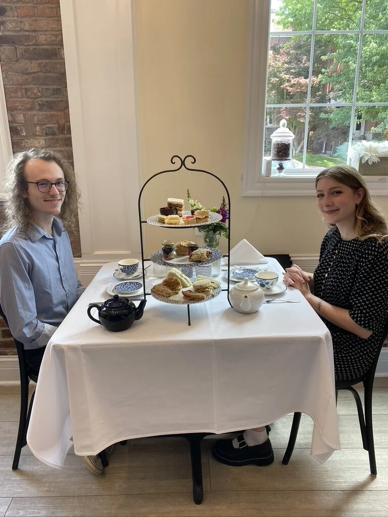 Customers enjoying the new vegan items at The London Tea Merchant