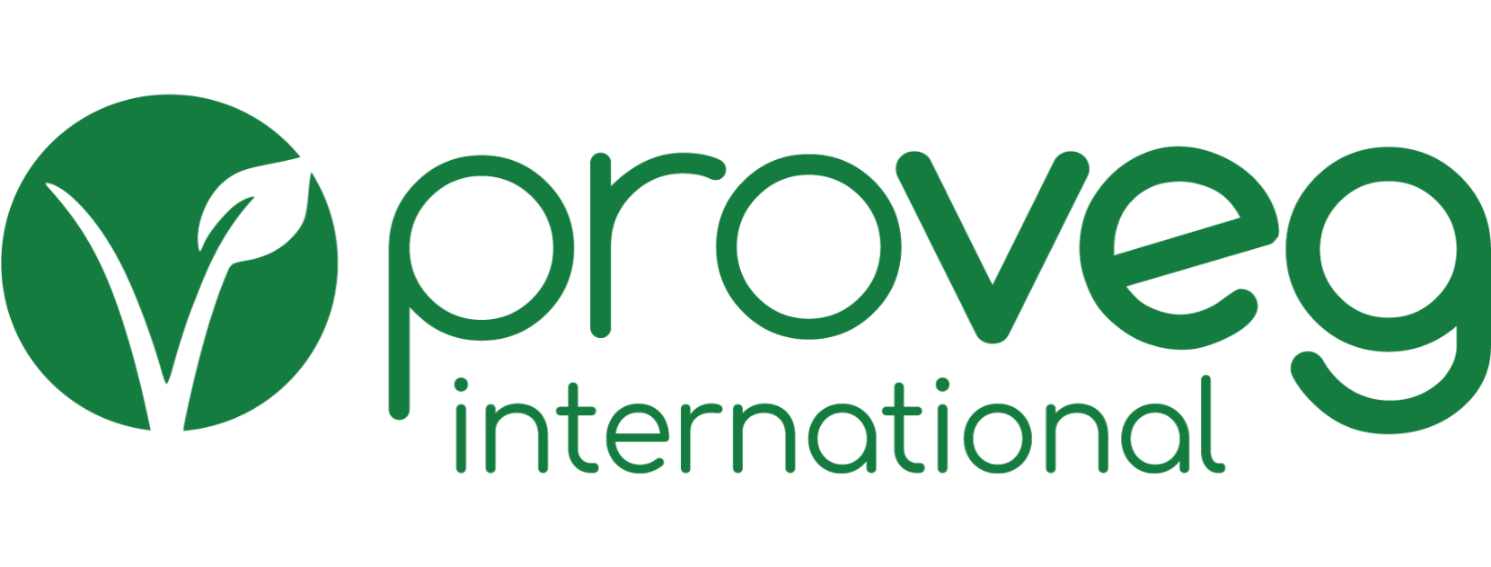 Proveg International logo featuring a green circular emblem with a stylized leaf and the words "proveg international" in green letters.