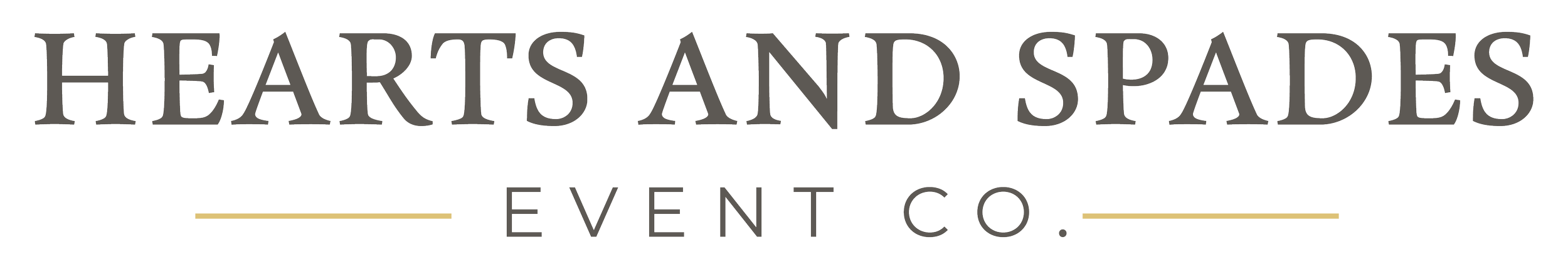 Hearts and Spades Event Co. logo with black, gray, and gold colors.