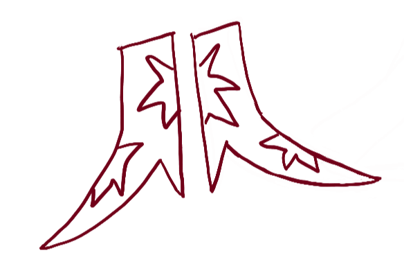 Sketch of boots with stars on them