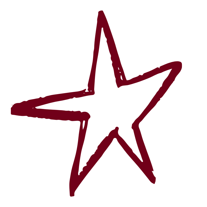 Drawing of red star outline