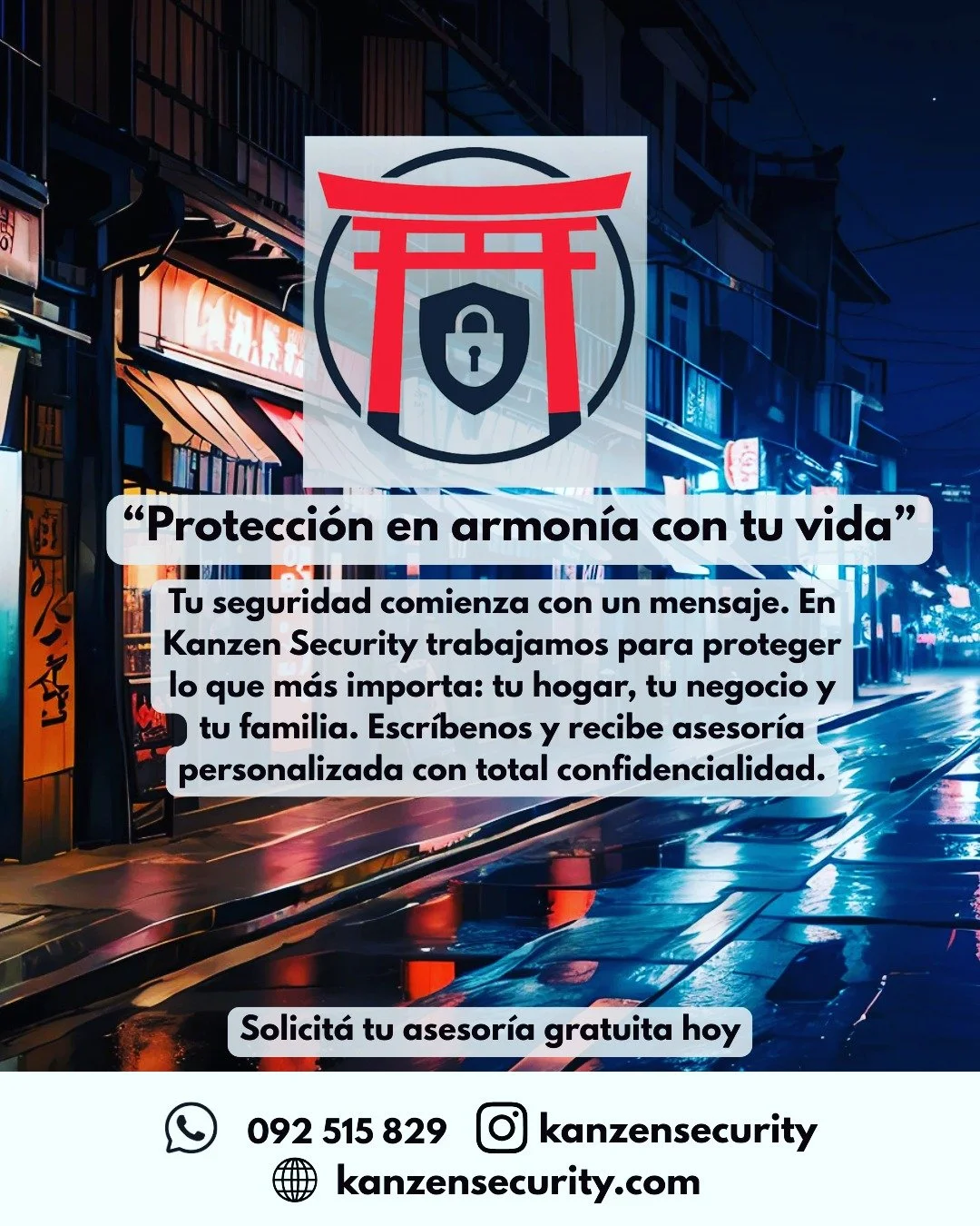 🔒 Protecci&oacute;n en armon&iacute;a con tu vida 
En Kanzen Security creemos que la verdadera seguridad no es solo tecnolog&iacute;a, es confianza.
Nuestro compromiso es cuidar tu hogar, tu negocio y tu familia con soluciones modernas y atenci&oacu