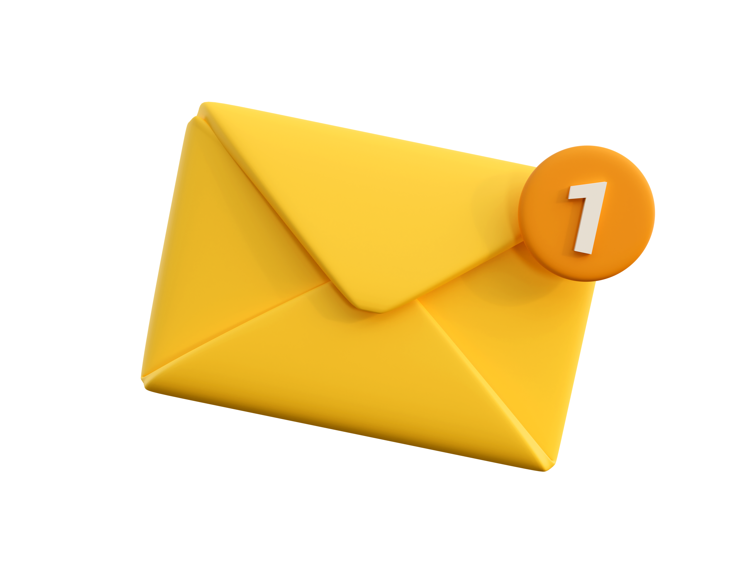 Yellow envelope with a notification badge displaying the number 1.