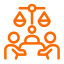 Four people sitting around a table having a meeting or discussion.
