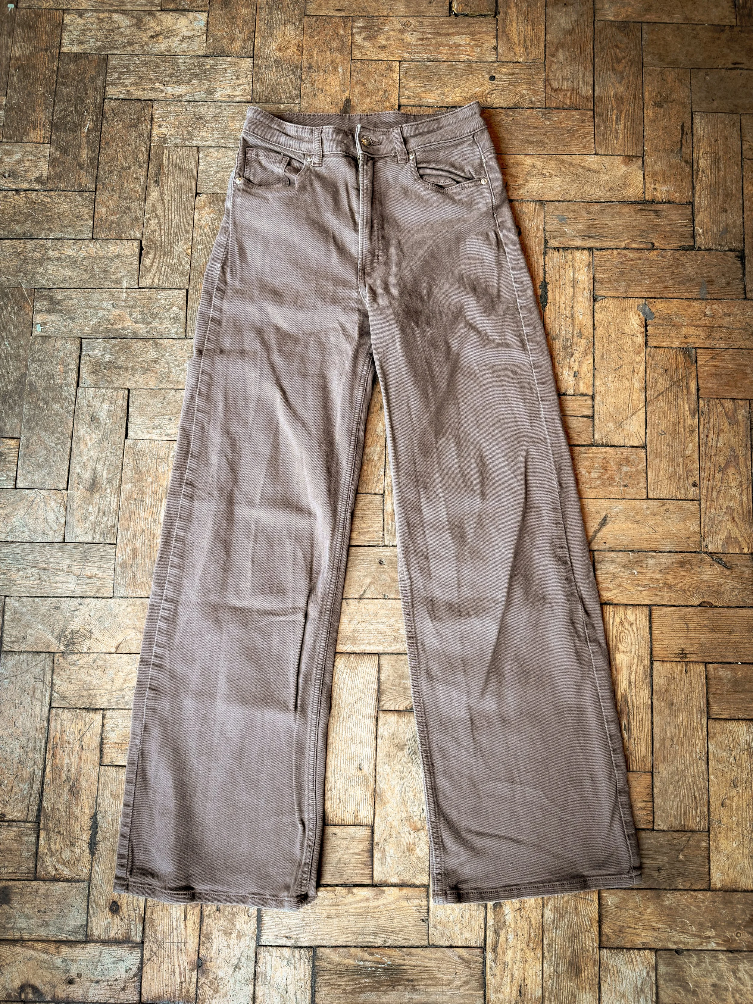 Wide Leg Brown Jeans