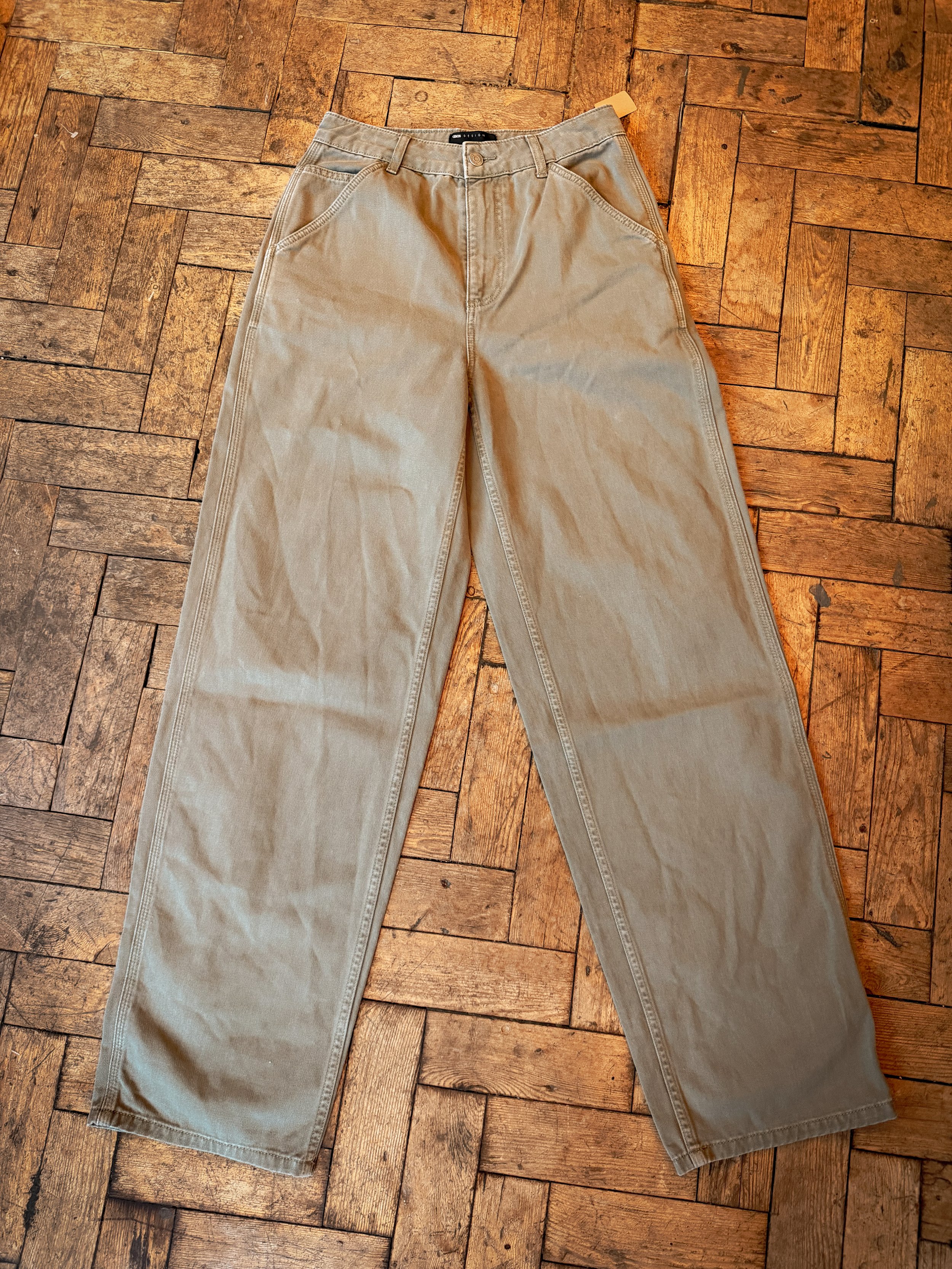 Sage Green Wide Leg Jeans