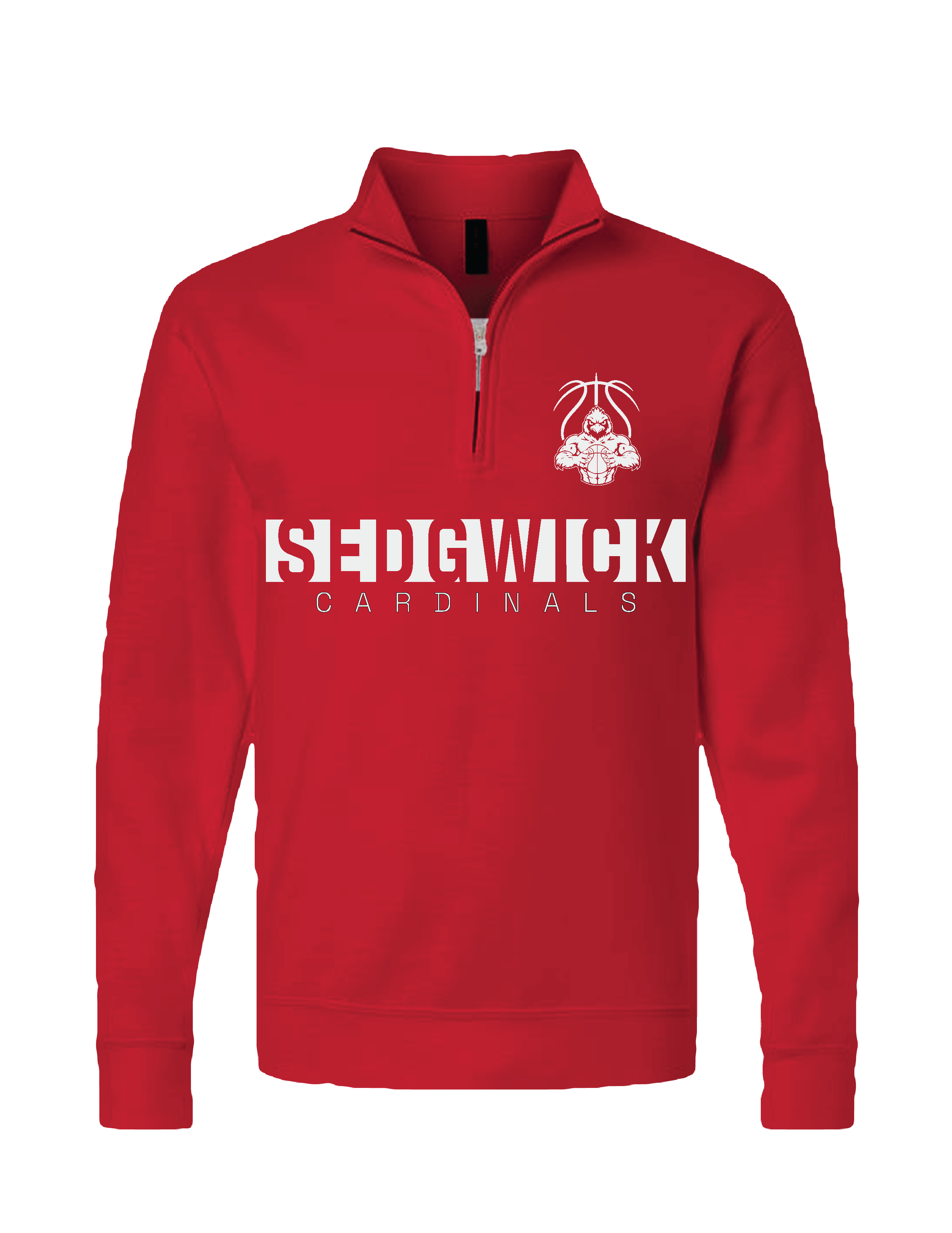 Multi Sport Quarter Zip Cardinals Negative with Chest
