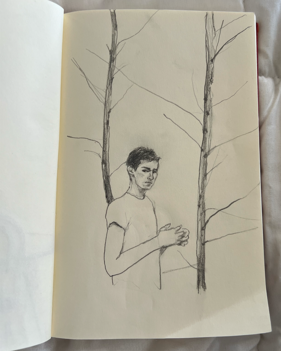 Peter Hujar series. Drawn from "Peter Hujar in Woods, 1957"