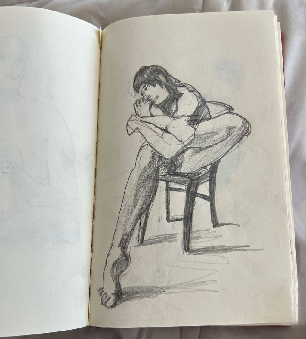 Peter Hujar series. Drawn from "Daniel Schook Sucking Toe, 1981"