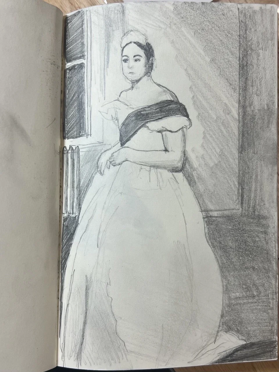Peter Hujar series. Drawn from "Cindy Lubar as Queen Victoria, 1973"