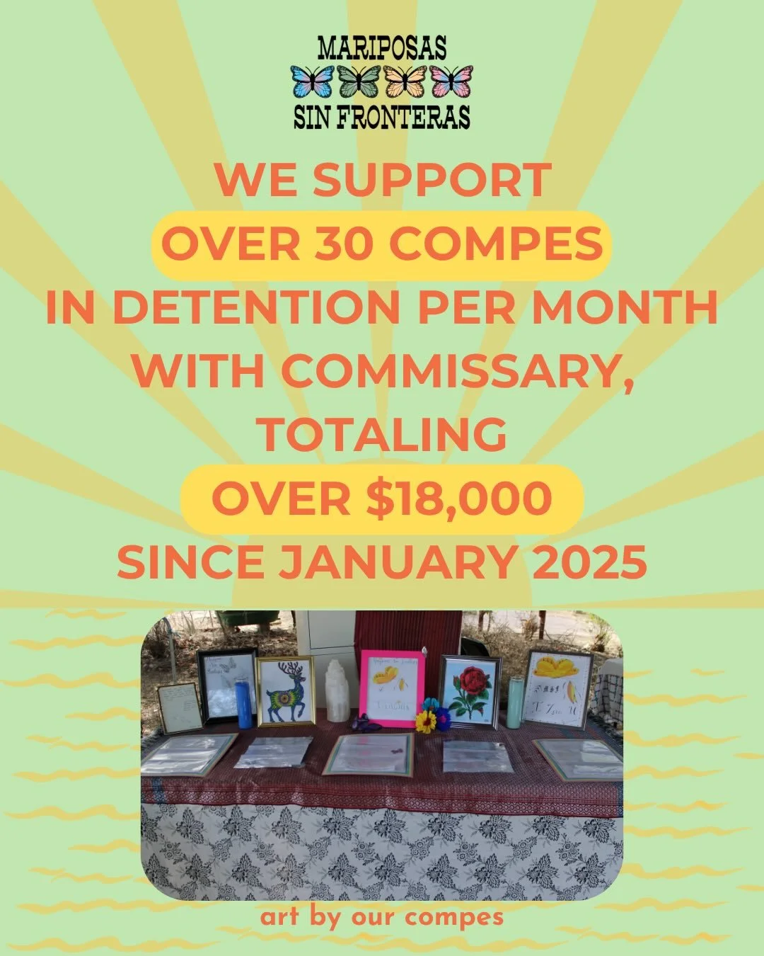 🏳️&zwj;⚧️ Espa&ntilde;ol Abajo 🏳️&zwj;🌈

We support over 30 compes per month who are trapped in inhumane detention centers by sending them commissary funds. Since January 2025, we have distributed more than $18,000 in commissary funds.

Commissary