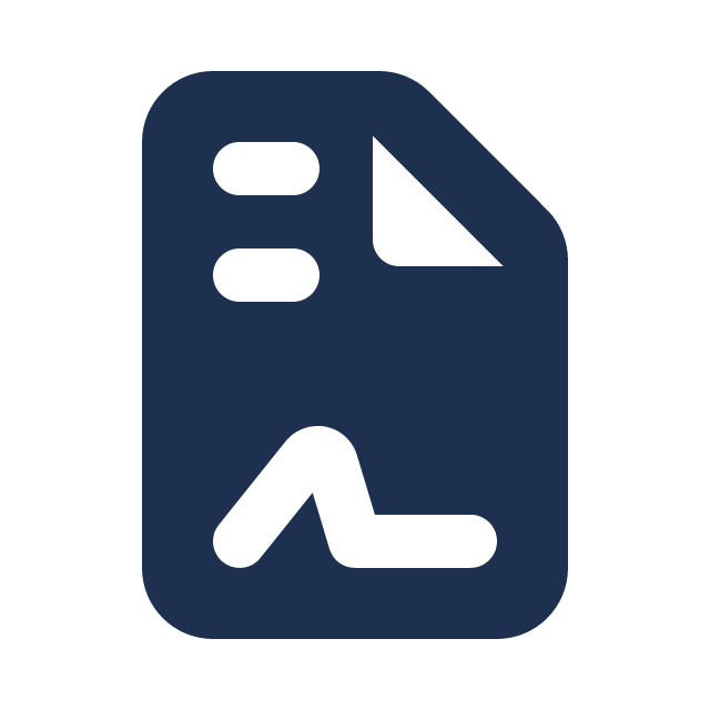 Icon of a document or paper with a folded corner, a pencil, and text lines.