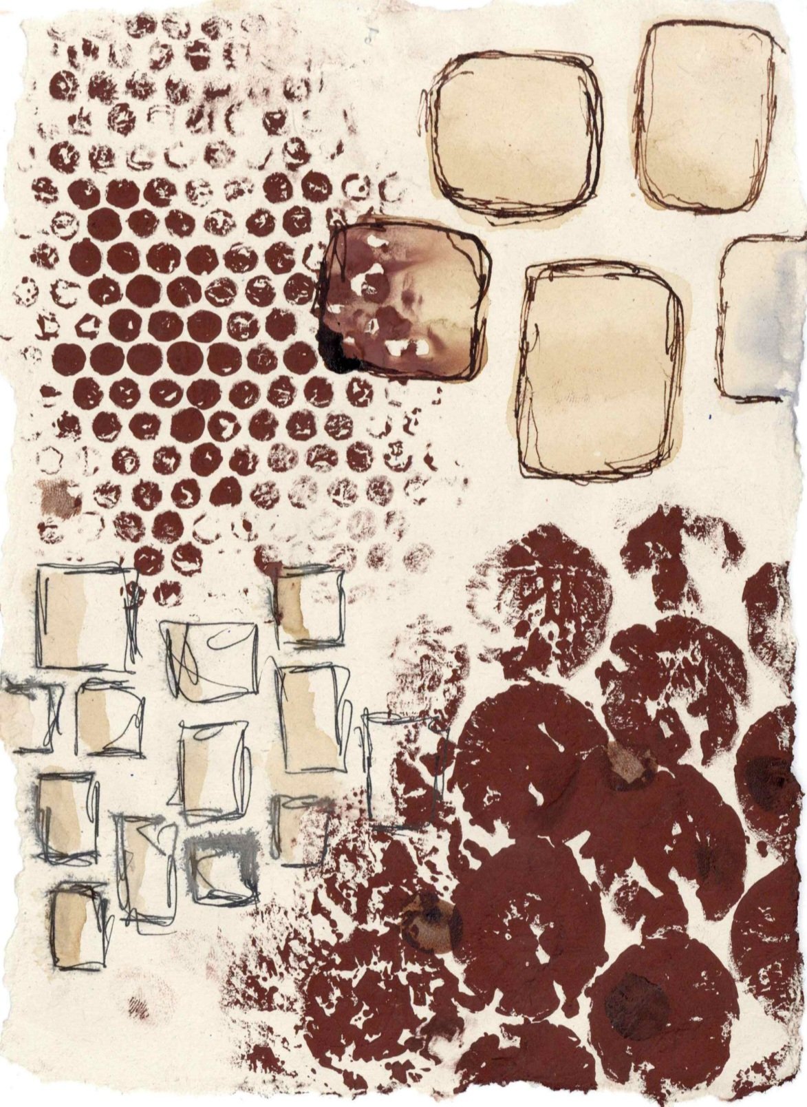 Forace, 2026, Monoprint, ink and oil pastel, 44.4cm x 63.0 cm