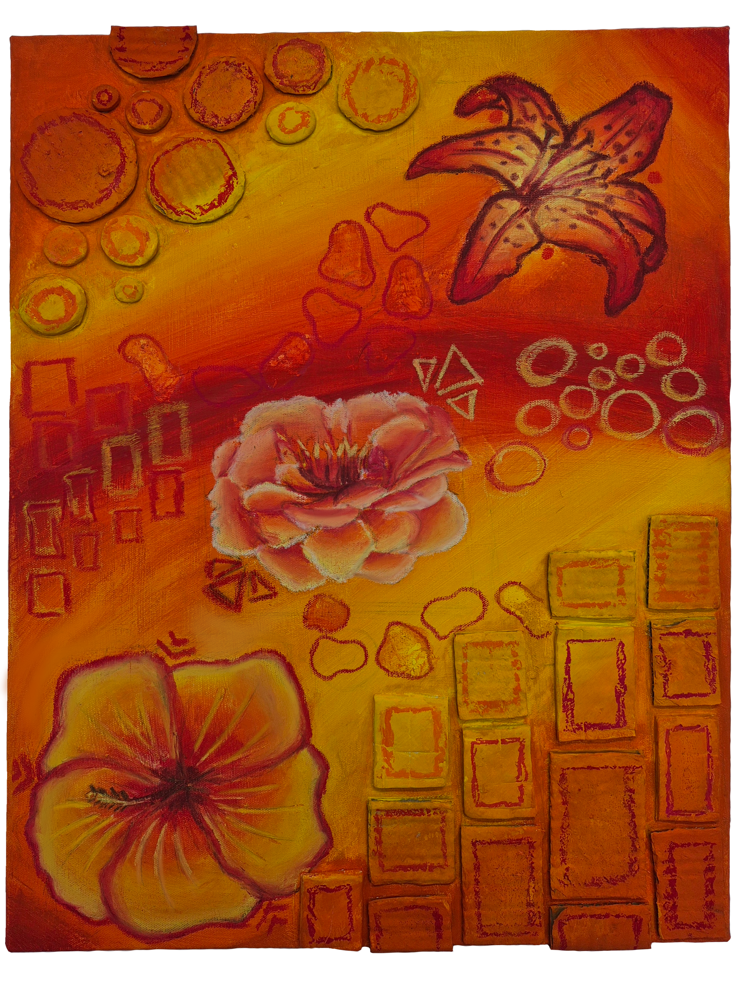 The Cycle of Perfect Decay, 2025, Gouache, clay, cardboard and oil pastels, 42 x 59.4 cm