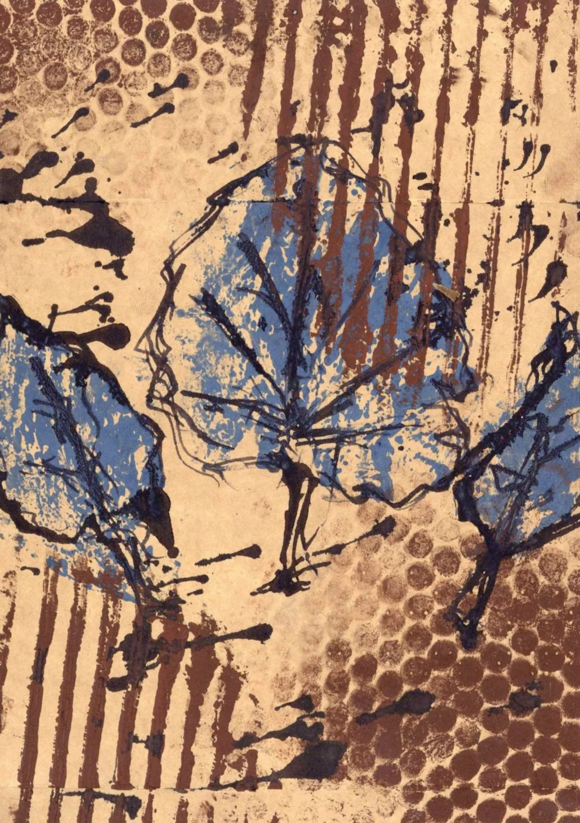 Forace, 2026, Monoprint, ink and oil pastel, 44.4cm x 63.0 cm