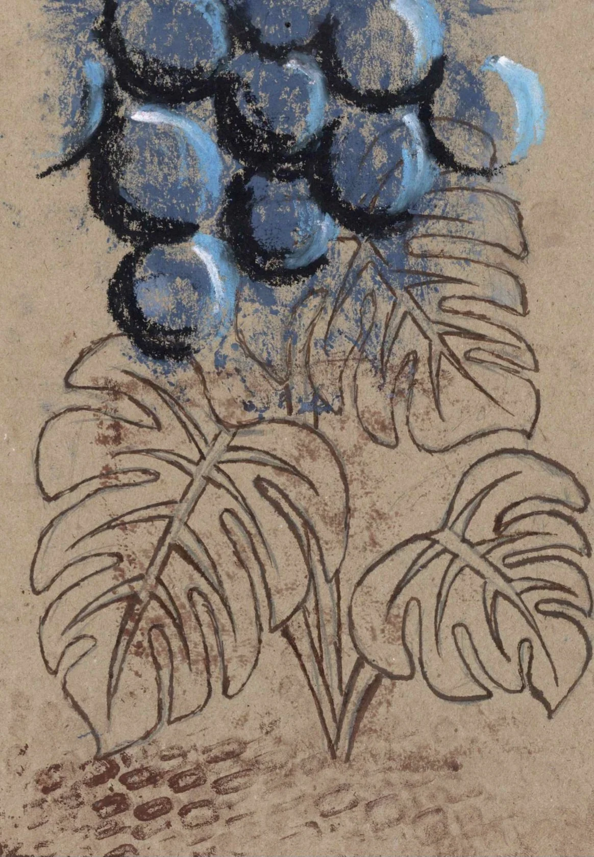 Forace, 2026, Monoprint, ink and oil pastel, 44.4cm x 63.0 cm