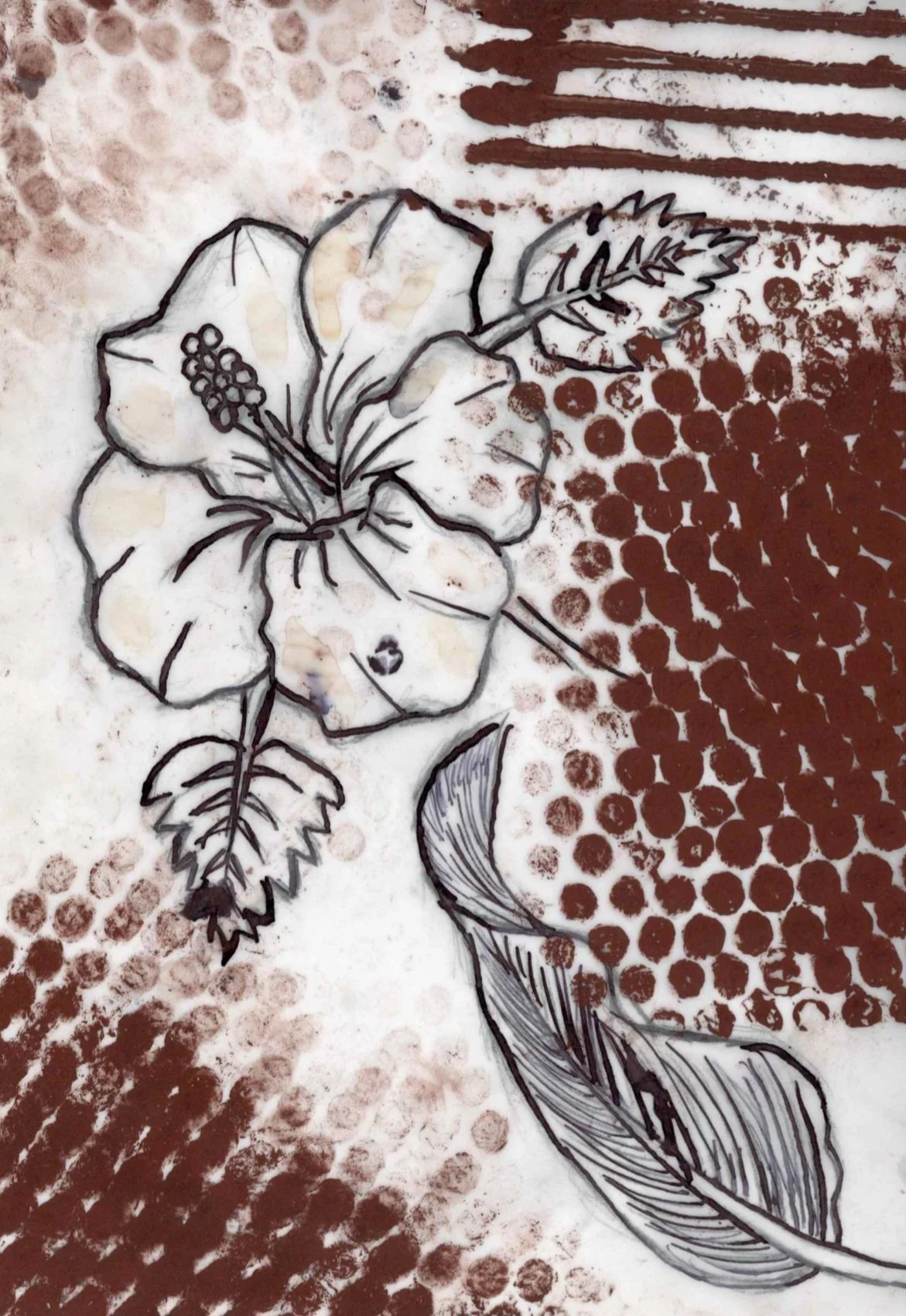 Forace, 2026, Monoprint, ink and oil pastel, 44.4cm x 63.0 cm