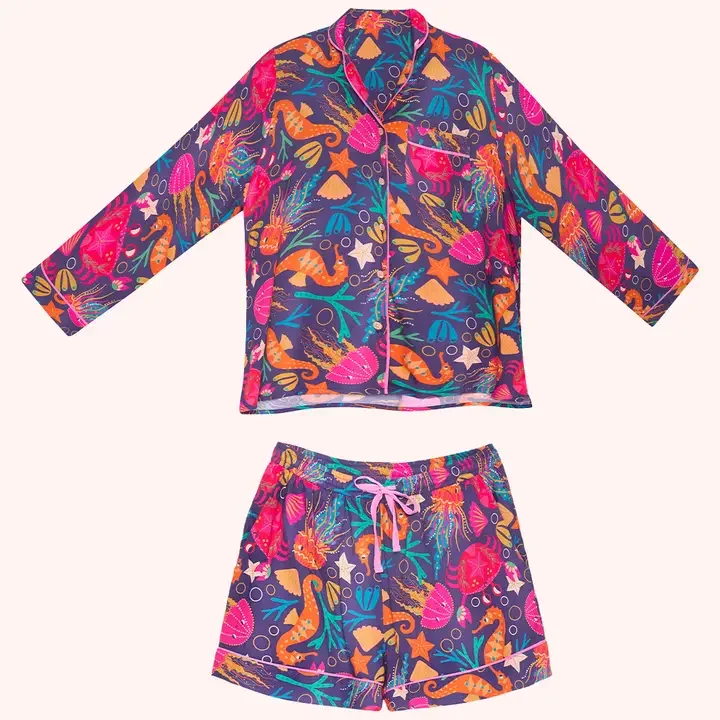 Ocean Friends Shorts Pyjamas Front Alternate View.webp