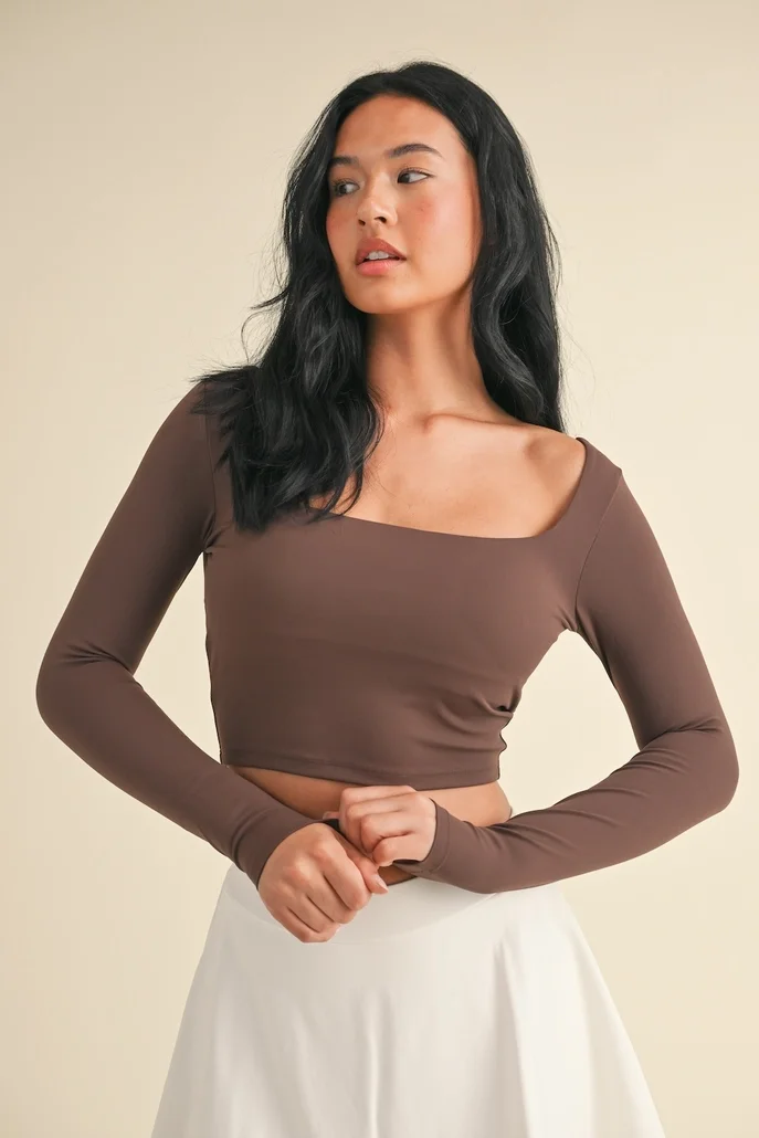 Milk Chocolate Squareneck Ballet Top Front.webp