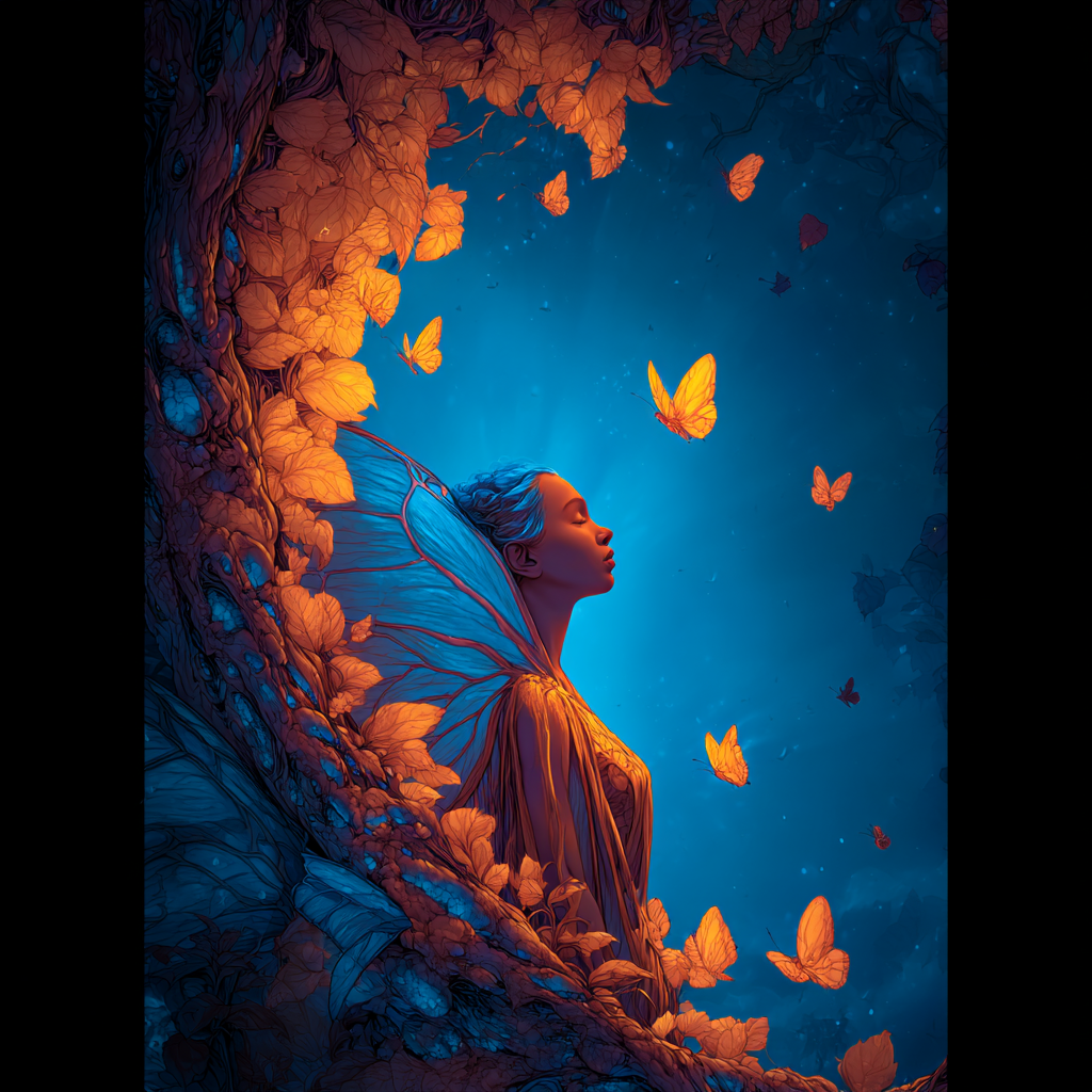 image of a woman resting in a cocoon.