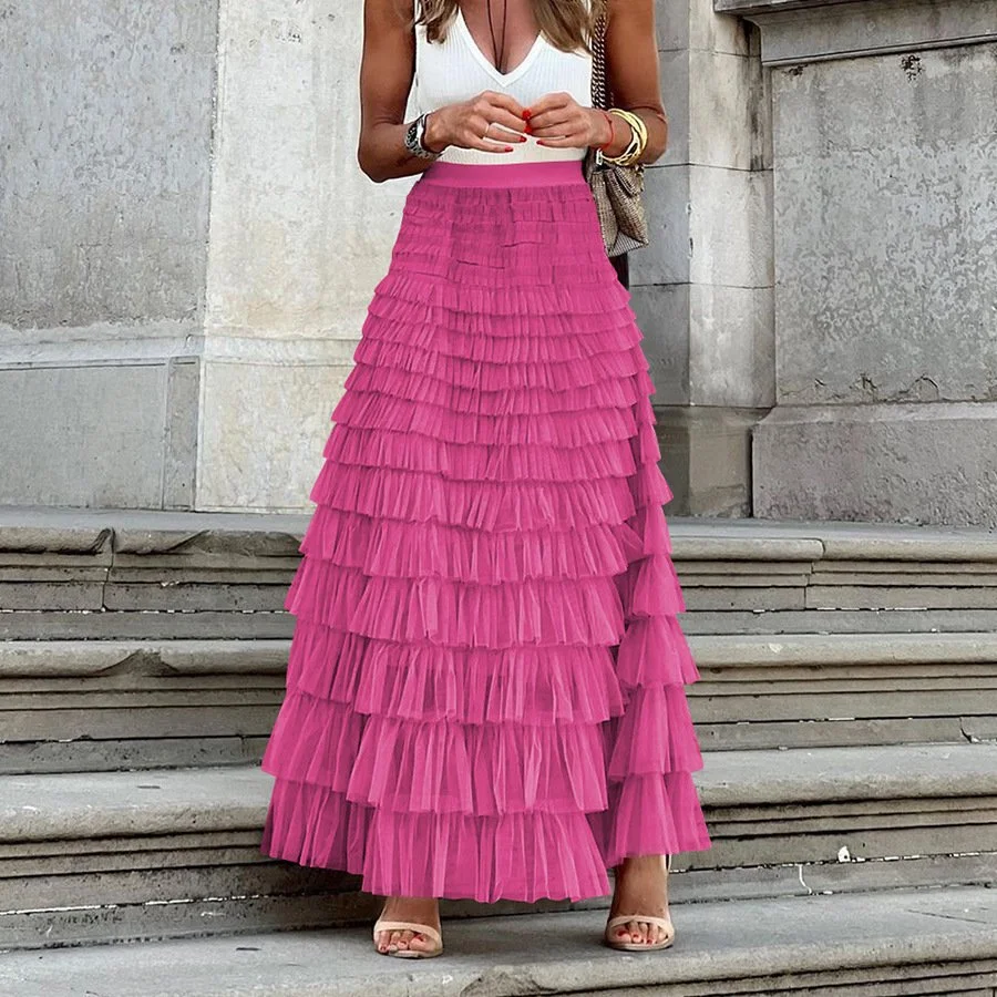 Hot Pink Tiered Ruffle Skirt.jpeg