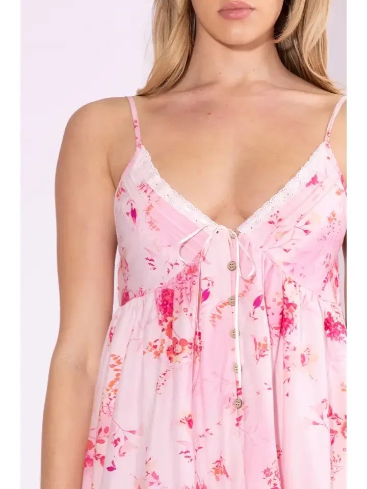How Very Rose of  You Maxi Dress Front Closeup.webp