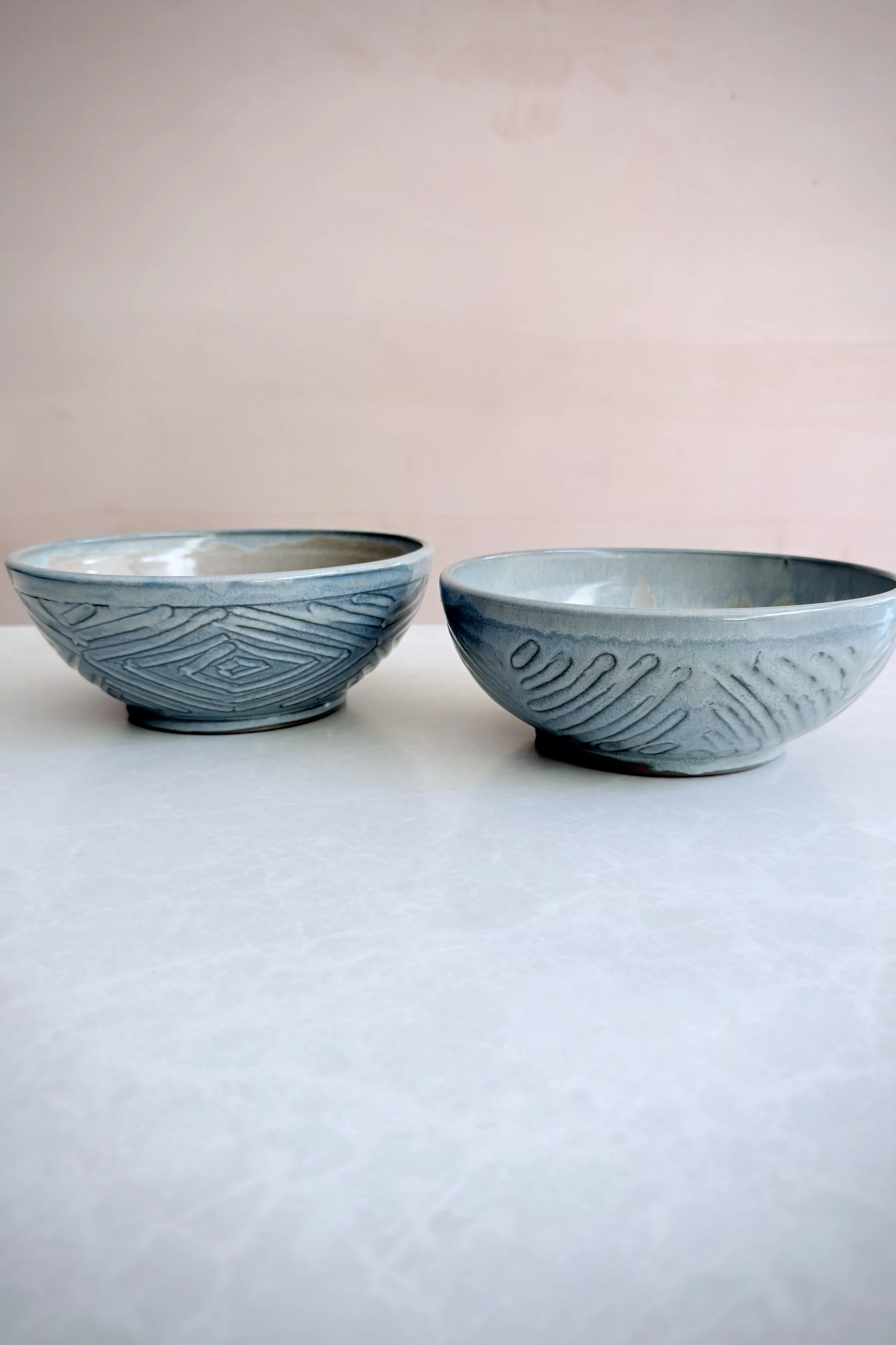 Carved Serving Bowl - Ocean