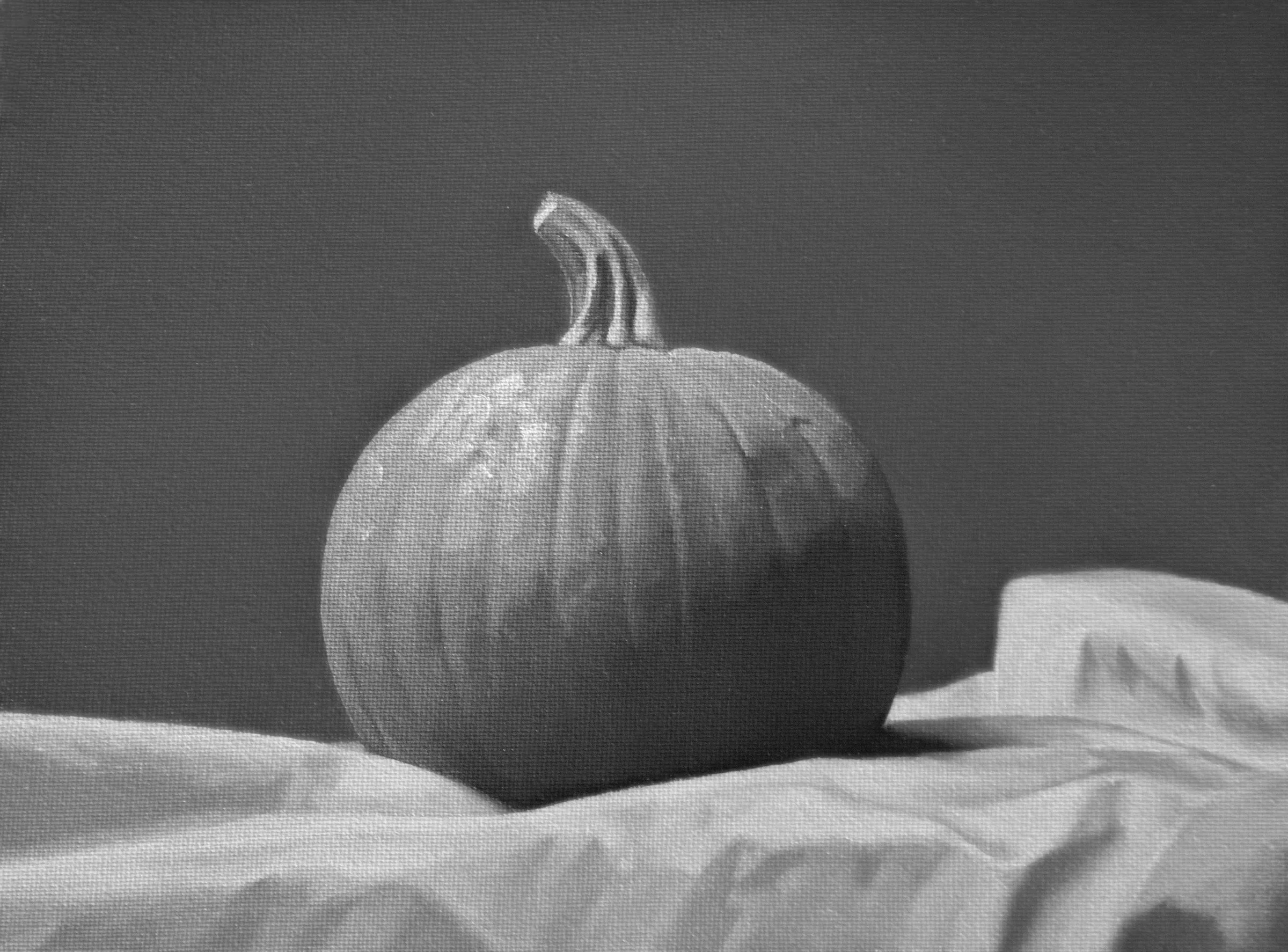 Pumpkin__Block 1, part 20 was the final painting to complete in block 1, demonstarting value, edge, reflections and highlights. 