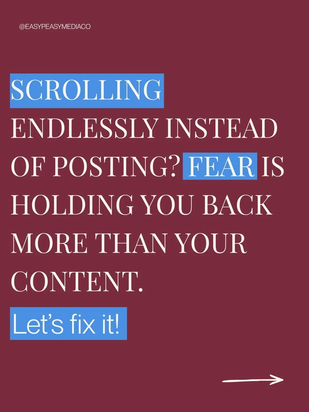 You're not alone. We've all gotten into the loop of scrolling, overthinking, and not posting at all.

Remember your audience doesn't need you to show up perfectly. They just need you to show up. 

Start small with something simple. A story series. A 