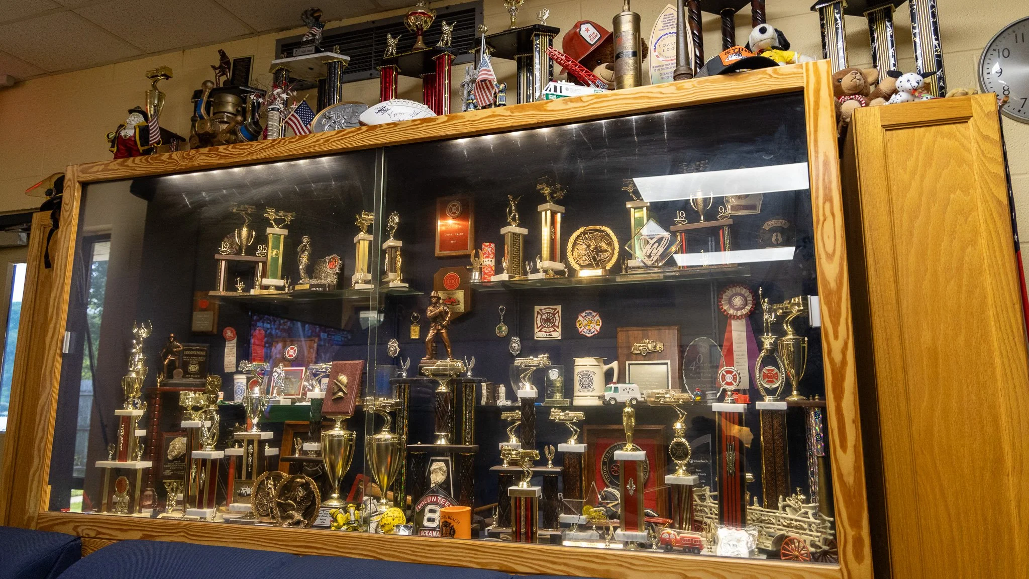 Virginia Beach, Virginia, 2 July 2026 -- Accolades: Various trophies and awards presented to the OVFD. Photo: Jesse Ankney