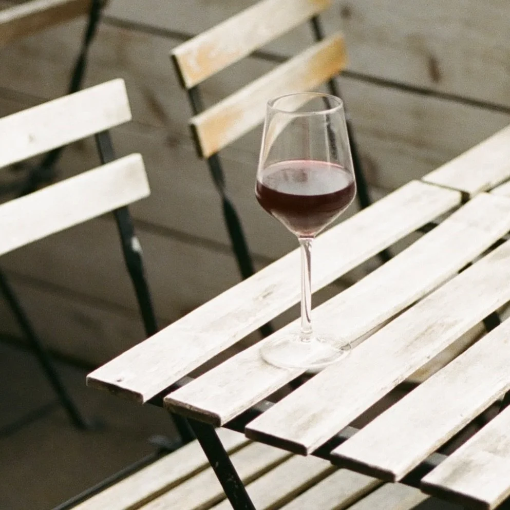 ☀️ the suns shining! Come enjoy a chilled red on our patio! ☀️
