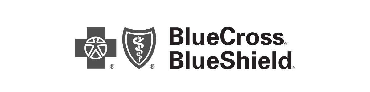 The image features the logos of Blue Cross and Blue Shield, two health insurance providers, with their names written beside their respective logos.