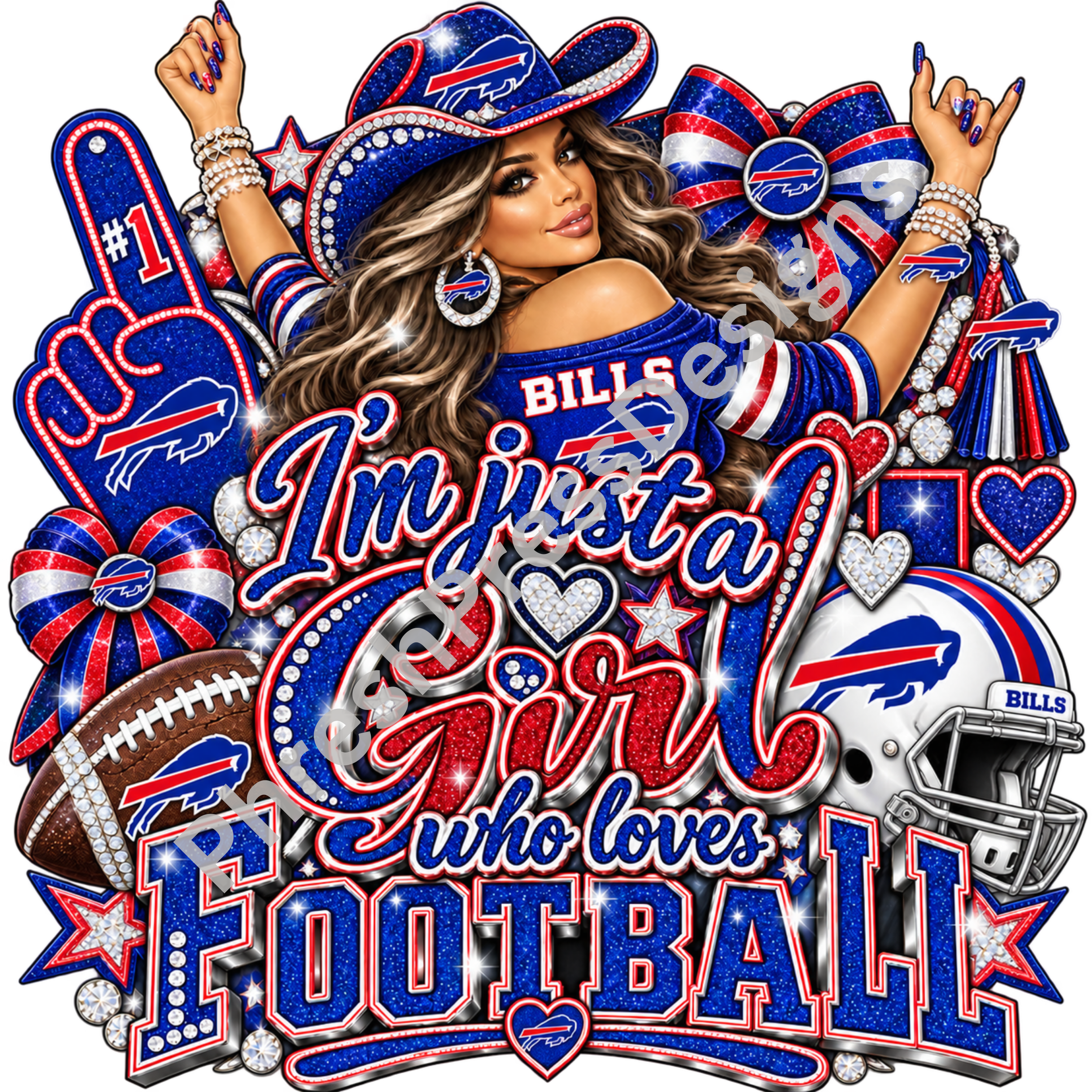 Just a Girl Who Loves Football Buffalo Bills Latino Digital Download