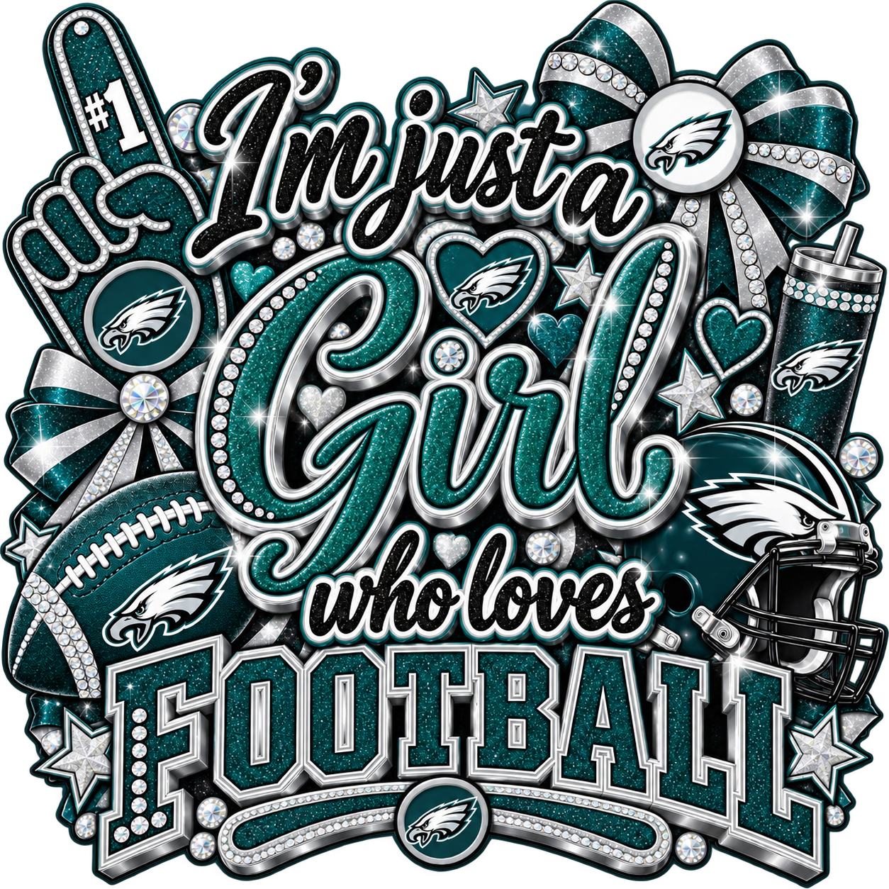 Just a Girl Who Loves Eagles Football Digital Download