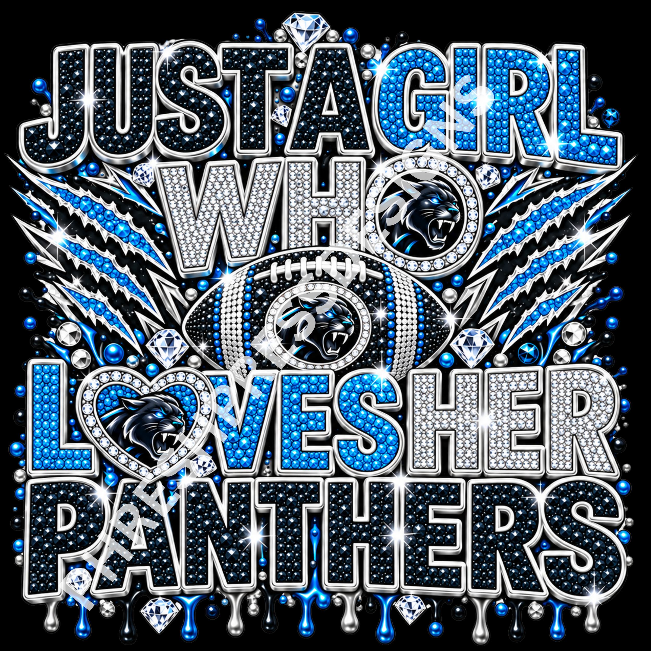 Just A Girl Who Loves Her Panthers Digital Download
