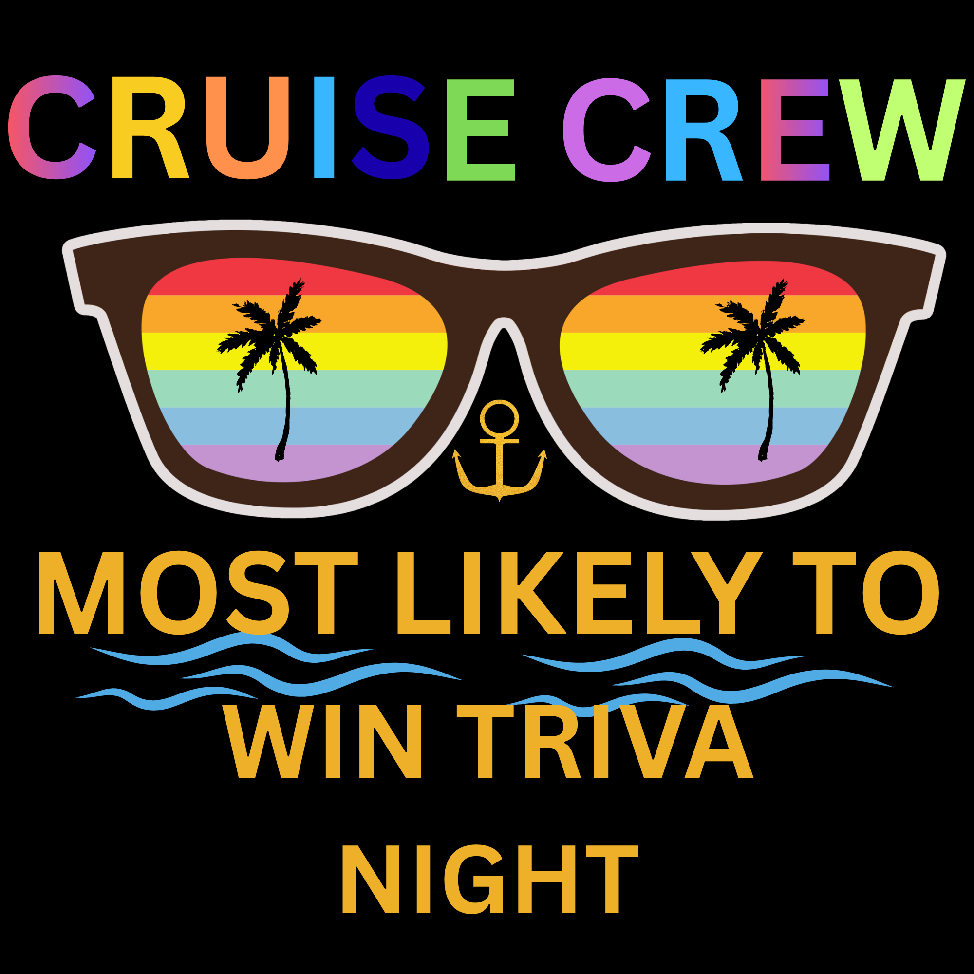 CRUISE CREW MOST LIKELY TO WIN TRIVIA NIGHT. PNG