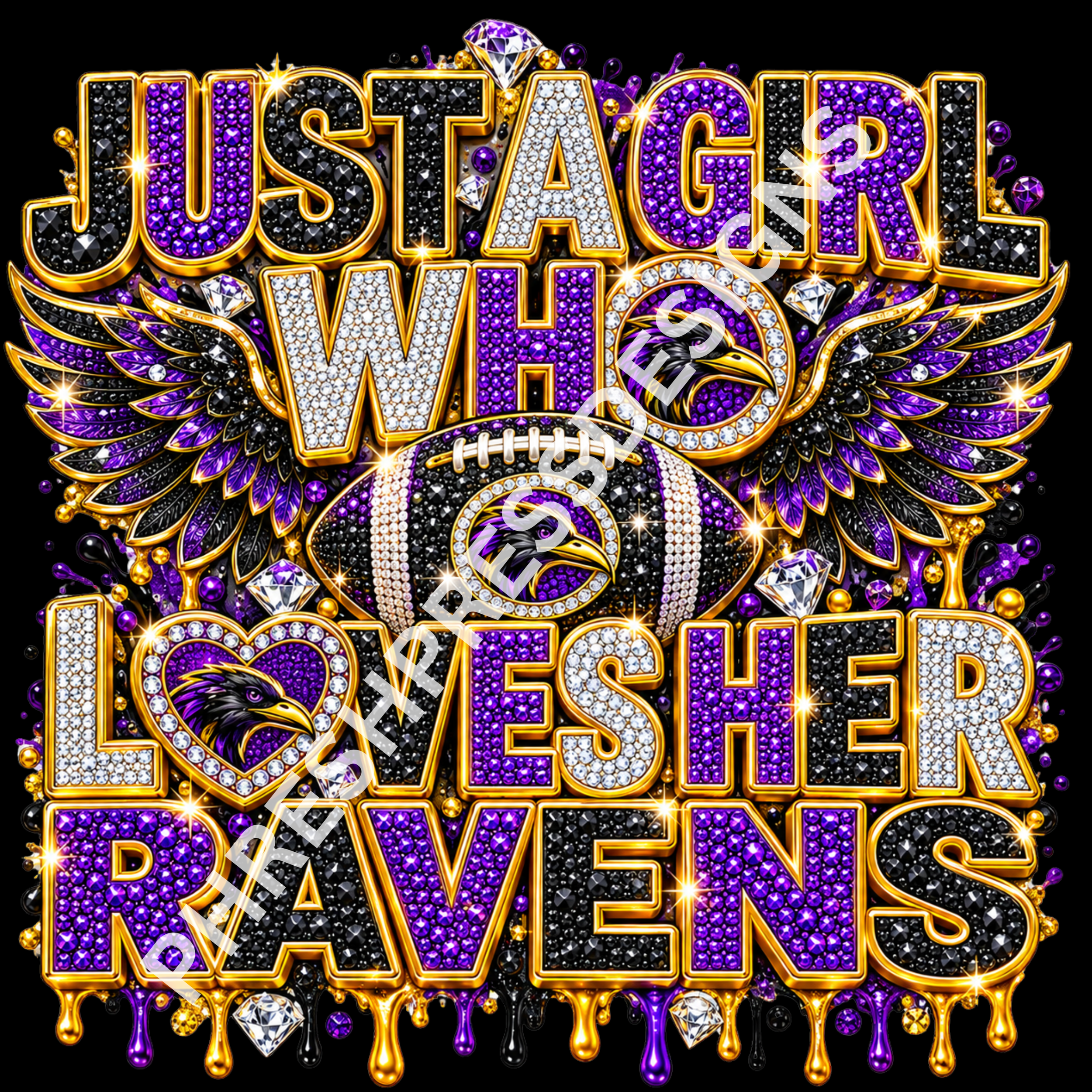 Just a Girl Who Loves Her Ravens Digital Download