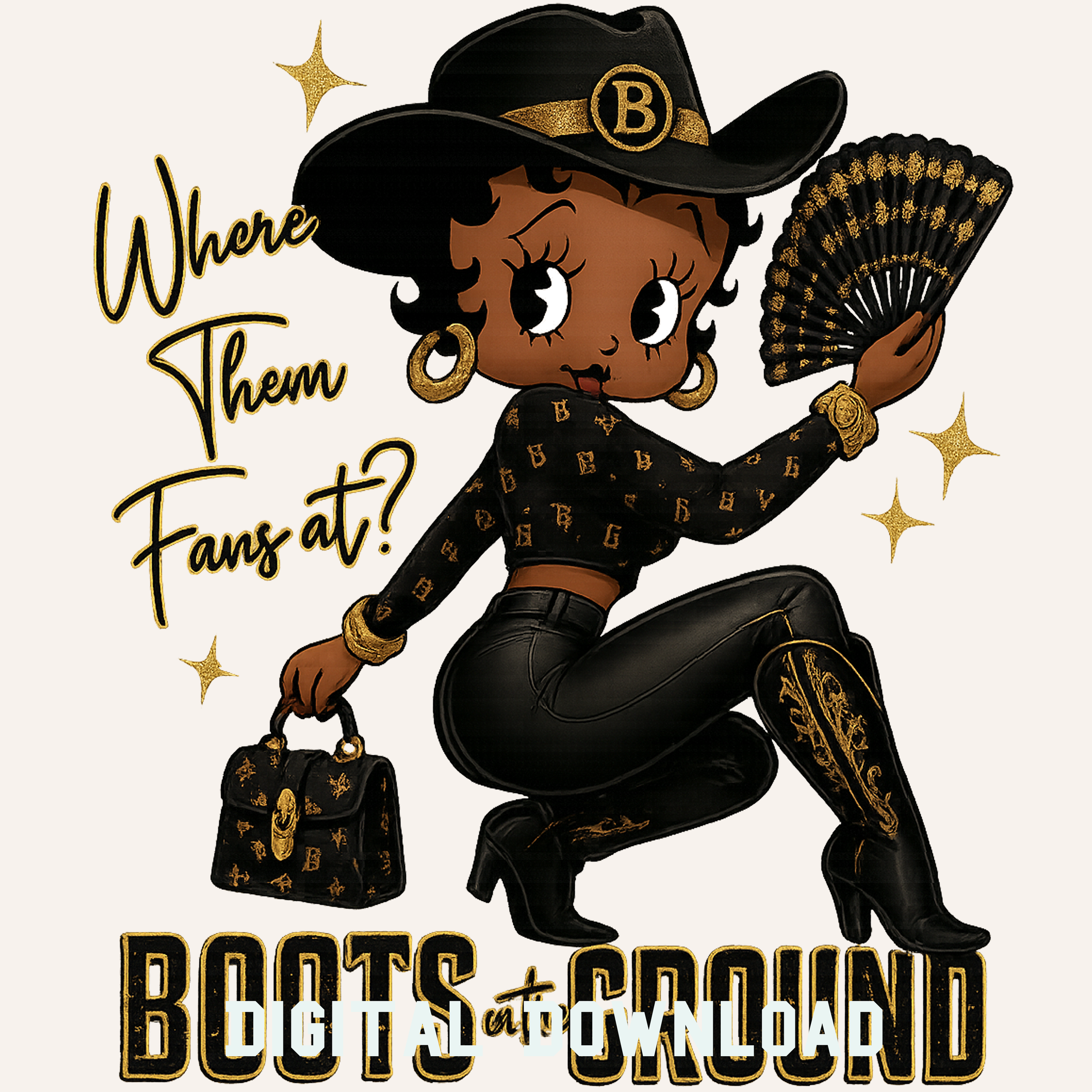 Betty Boop where them fans at png