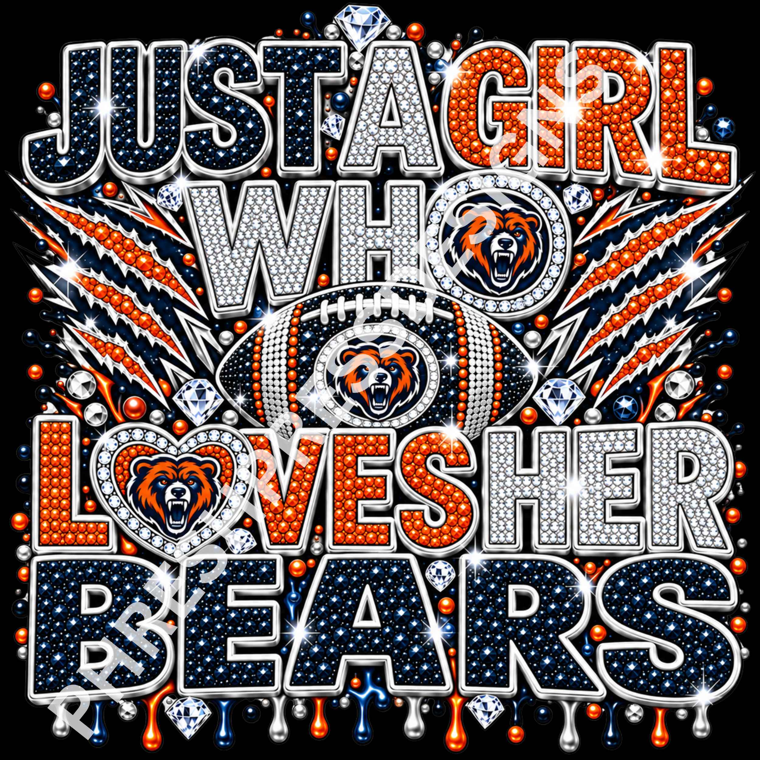 Just A Girl Who Loves Bears Football Digital Download