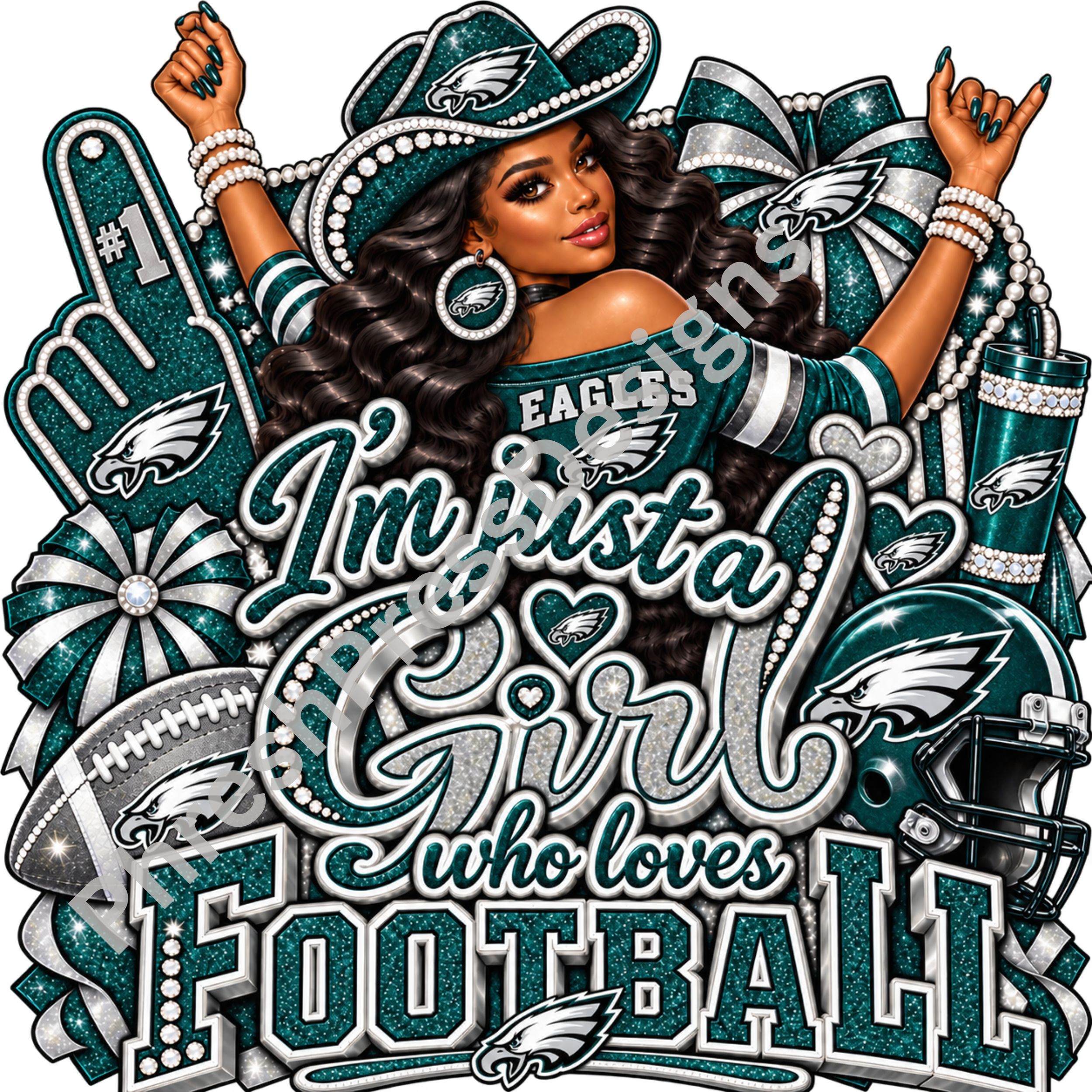 Just a Girl Who Loves Eagles Football Digital Download