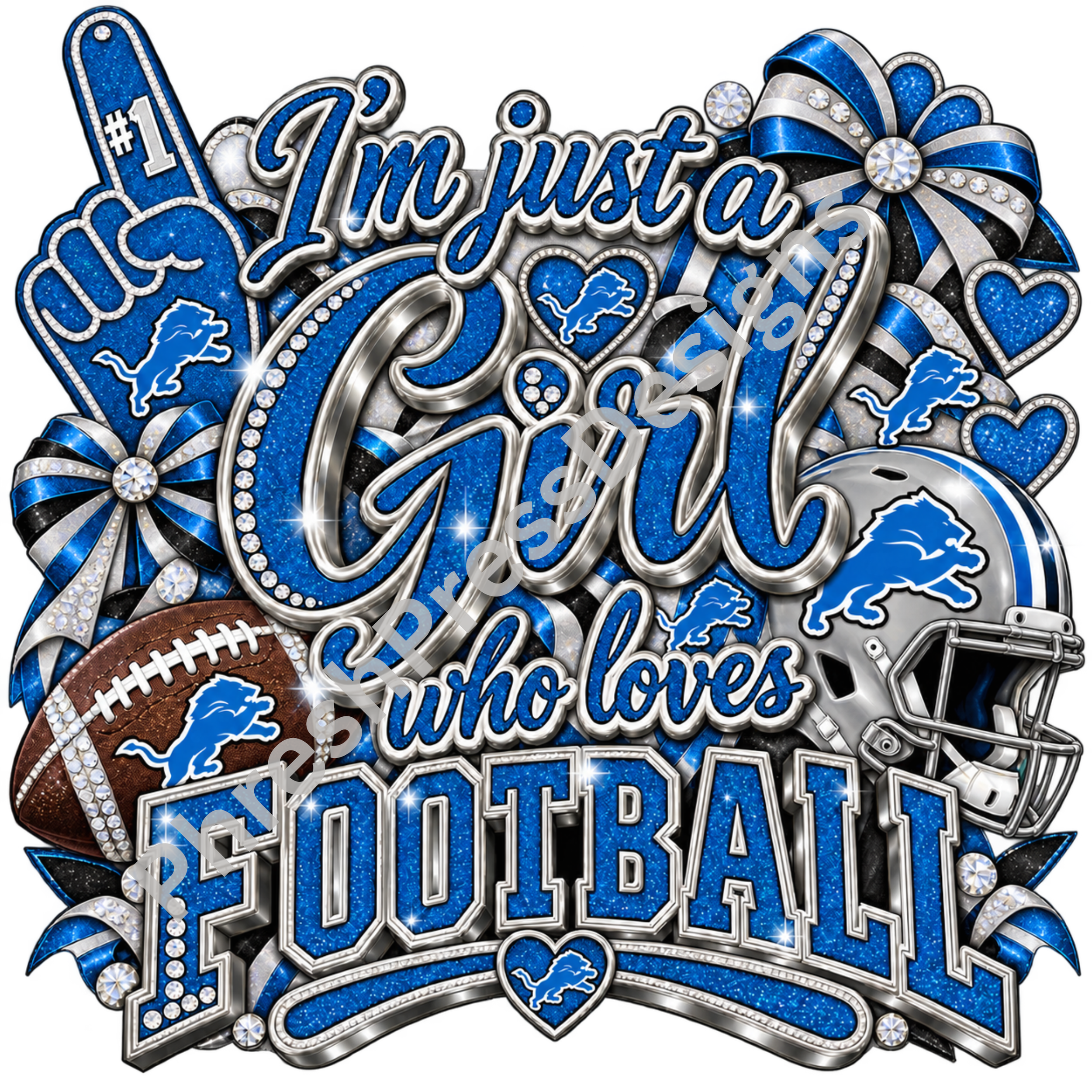 Just a Girl Who Loves Lions Football Digital Download