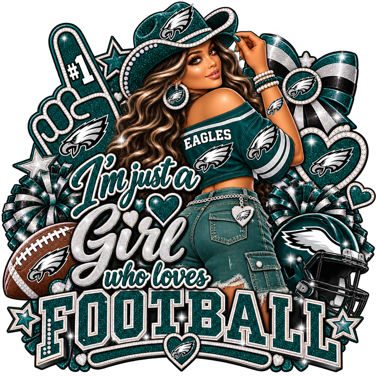 Just a Girl Who Loves Eagles Football Latino Digital Download