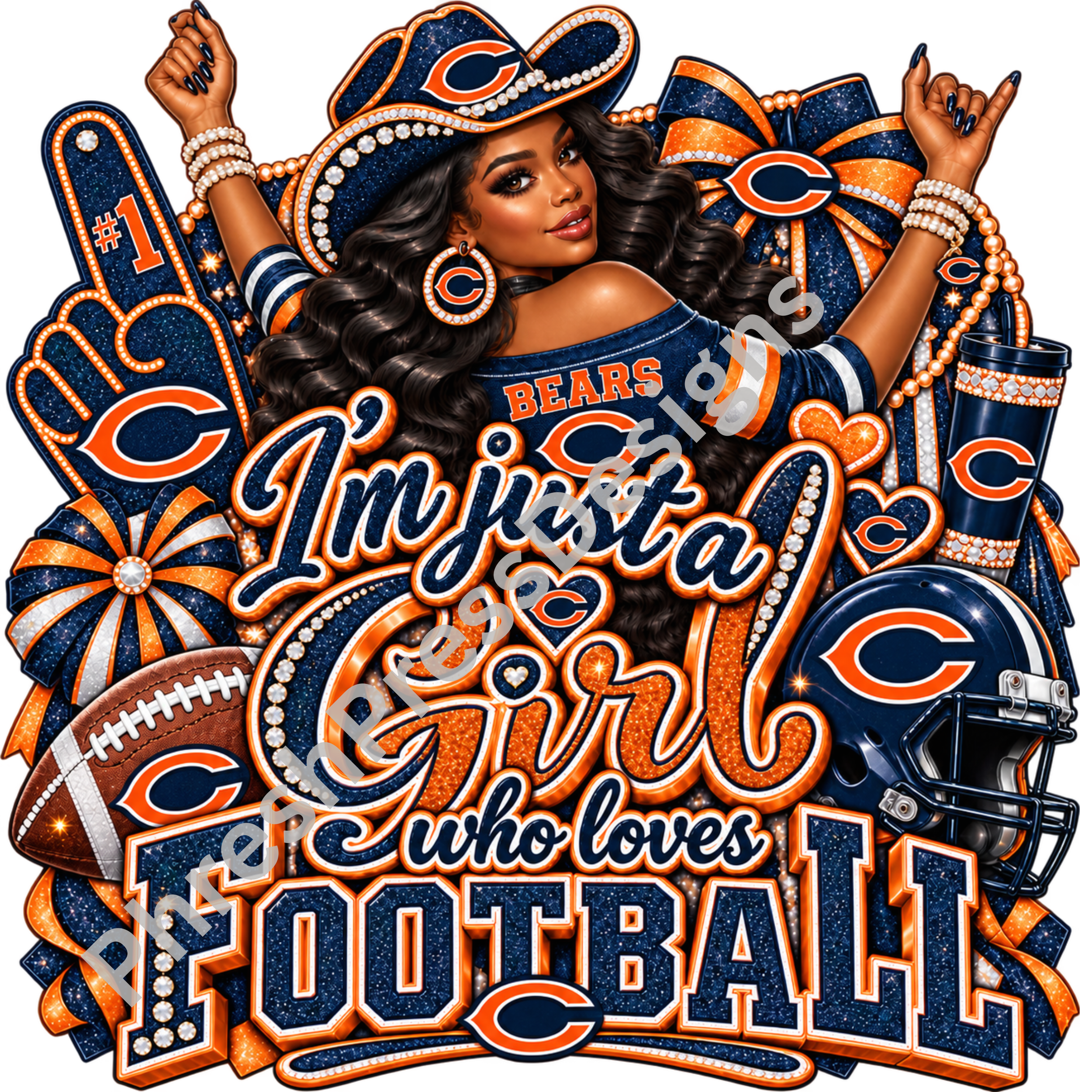 Just a Girl Who Loves Bears Football Digital Download