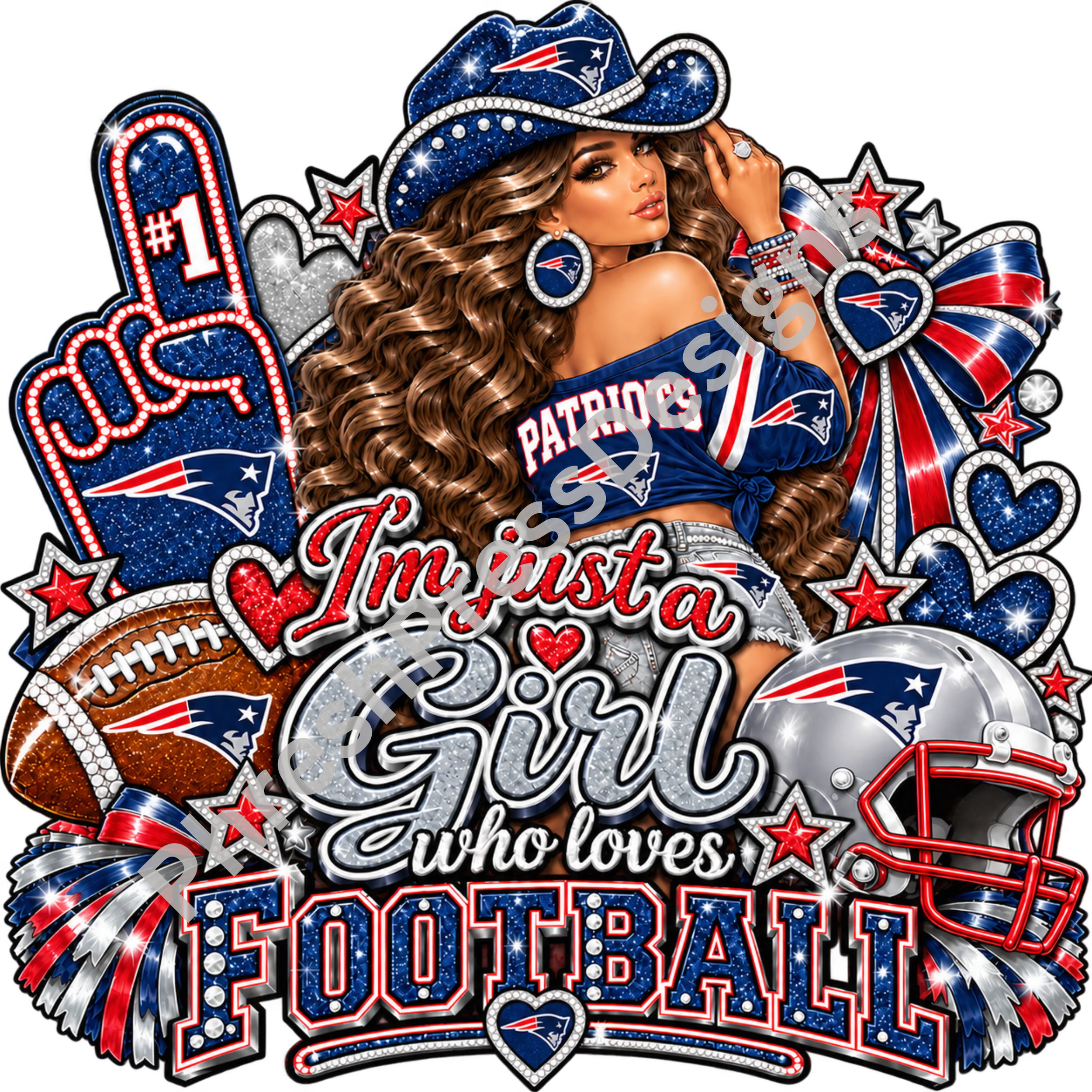 Just a Girl Who Loves Patriots Football Digita Download
