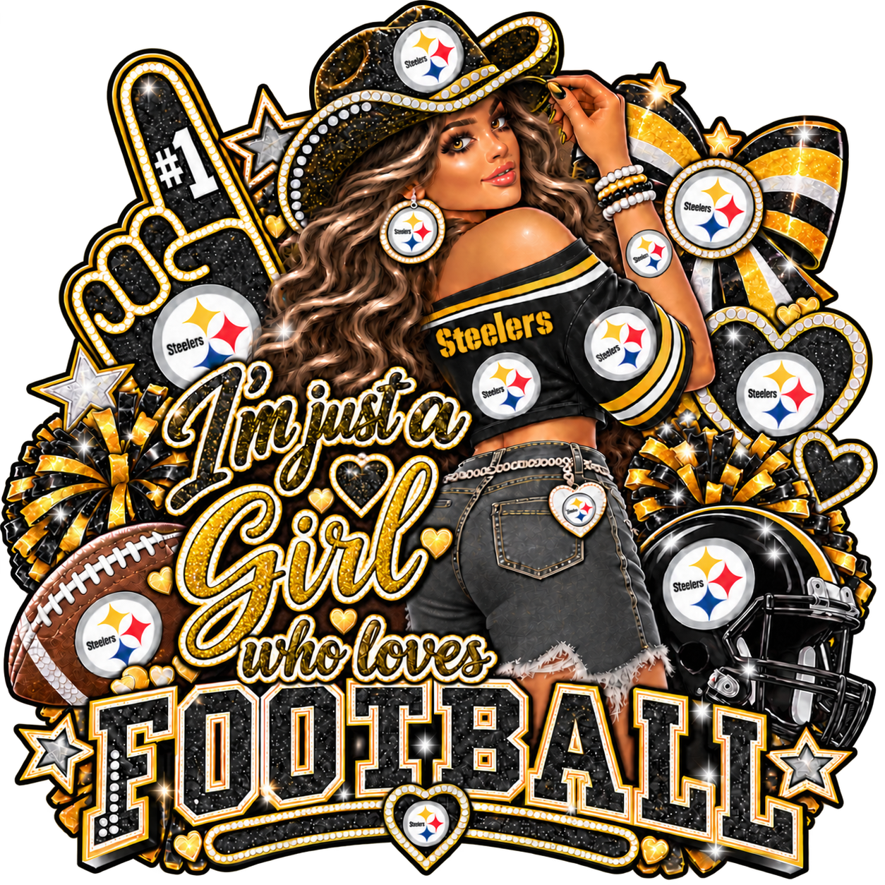 Just a Girl Who Loves Steelers Football Digital Download